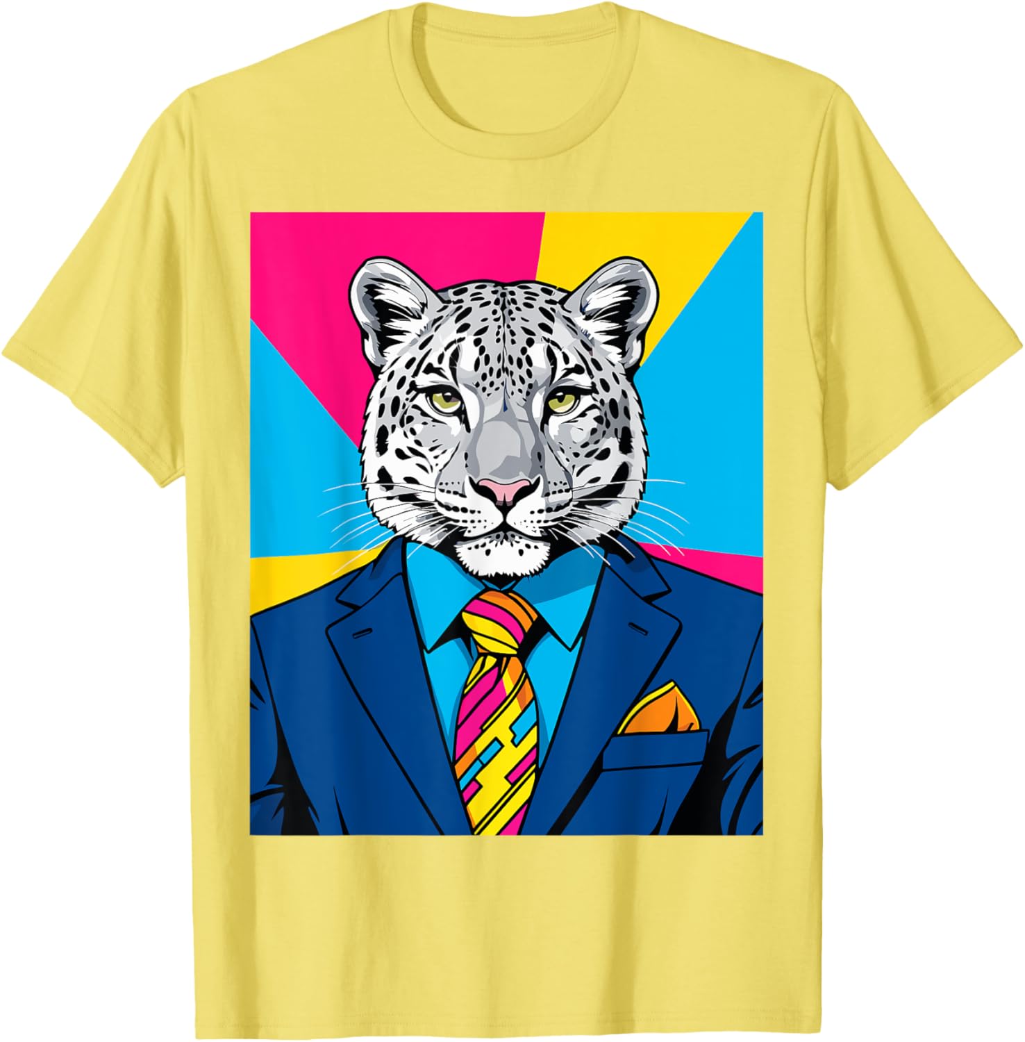 Pop Art Snow Leopard Business Suit T-Shirt Trendy Unique Fashion Wear - 26