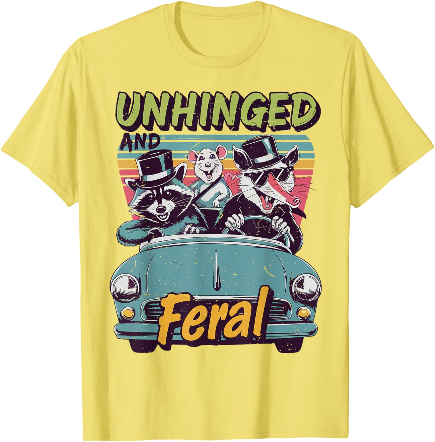 Funny Unhinged Feral Raccoon Racing Toddler Trash Panda T-Shirt - 8