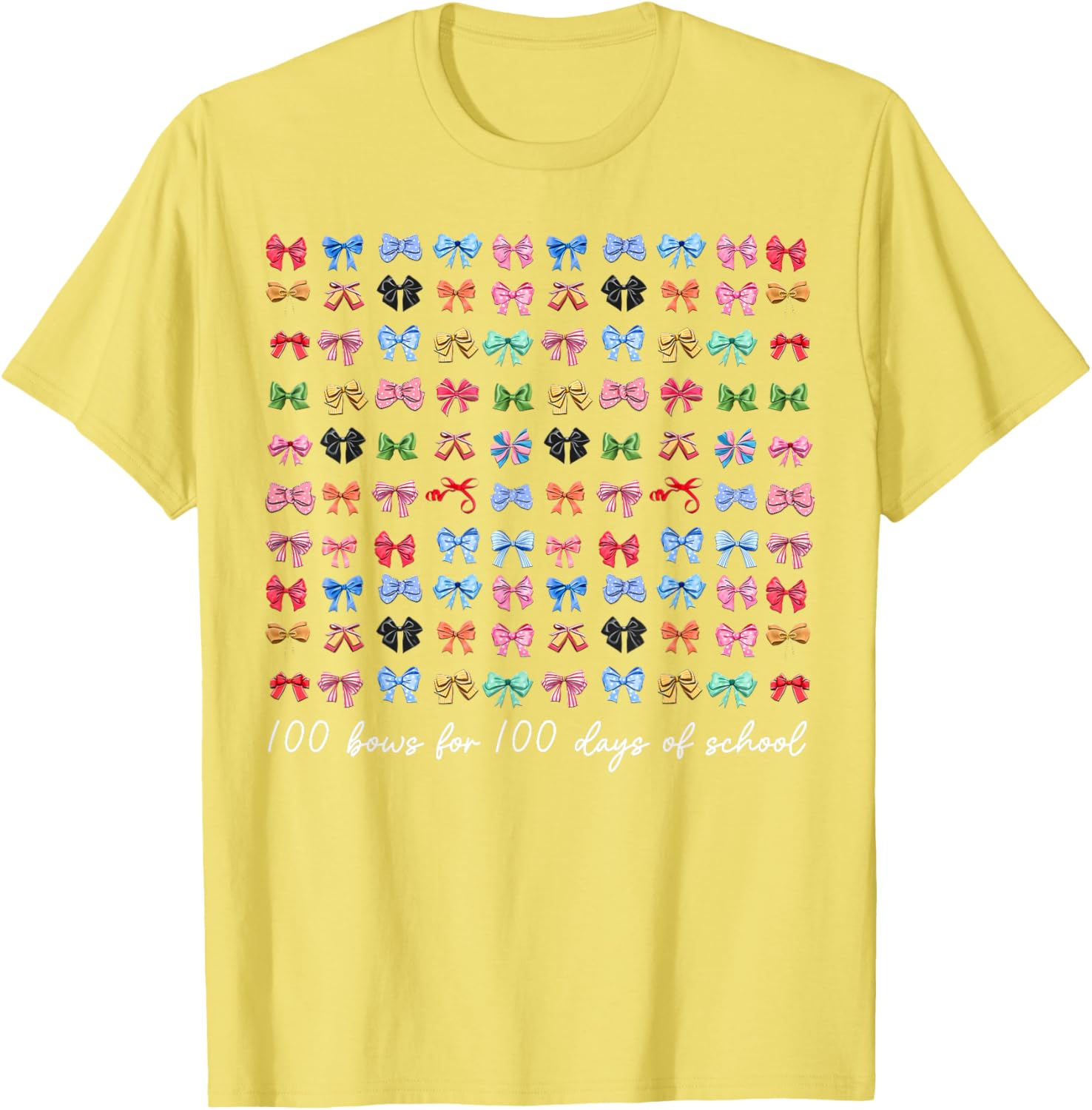 100 Bows For 100 Days Of School T-Shirt for Teachers and Kids - 18