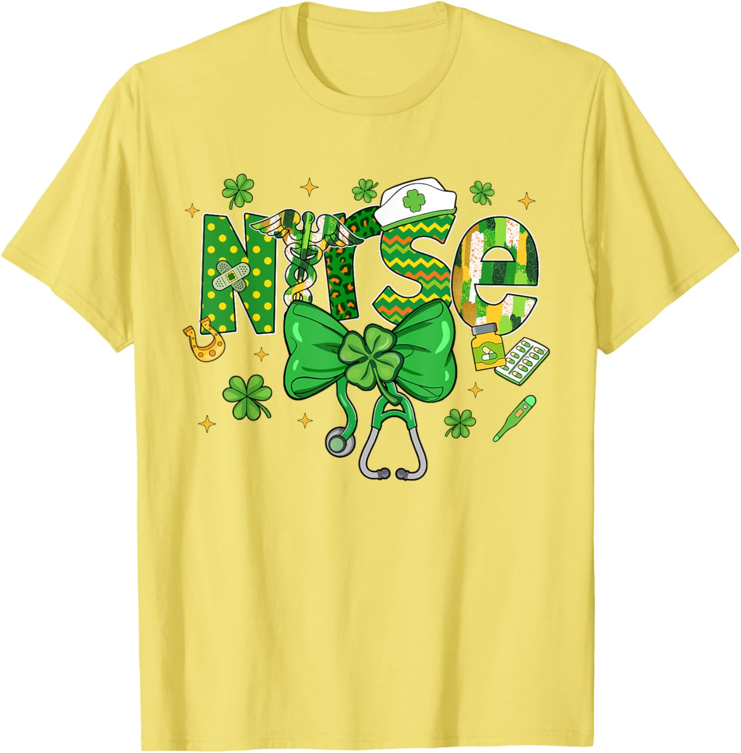 Irish Nurse Stethoscope St Patrick's Day T-Shirt for Healthcare Heroes - 11