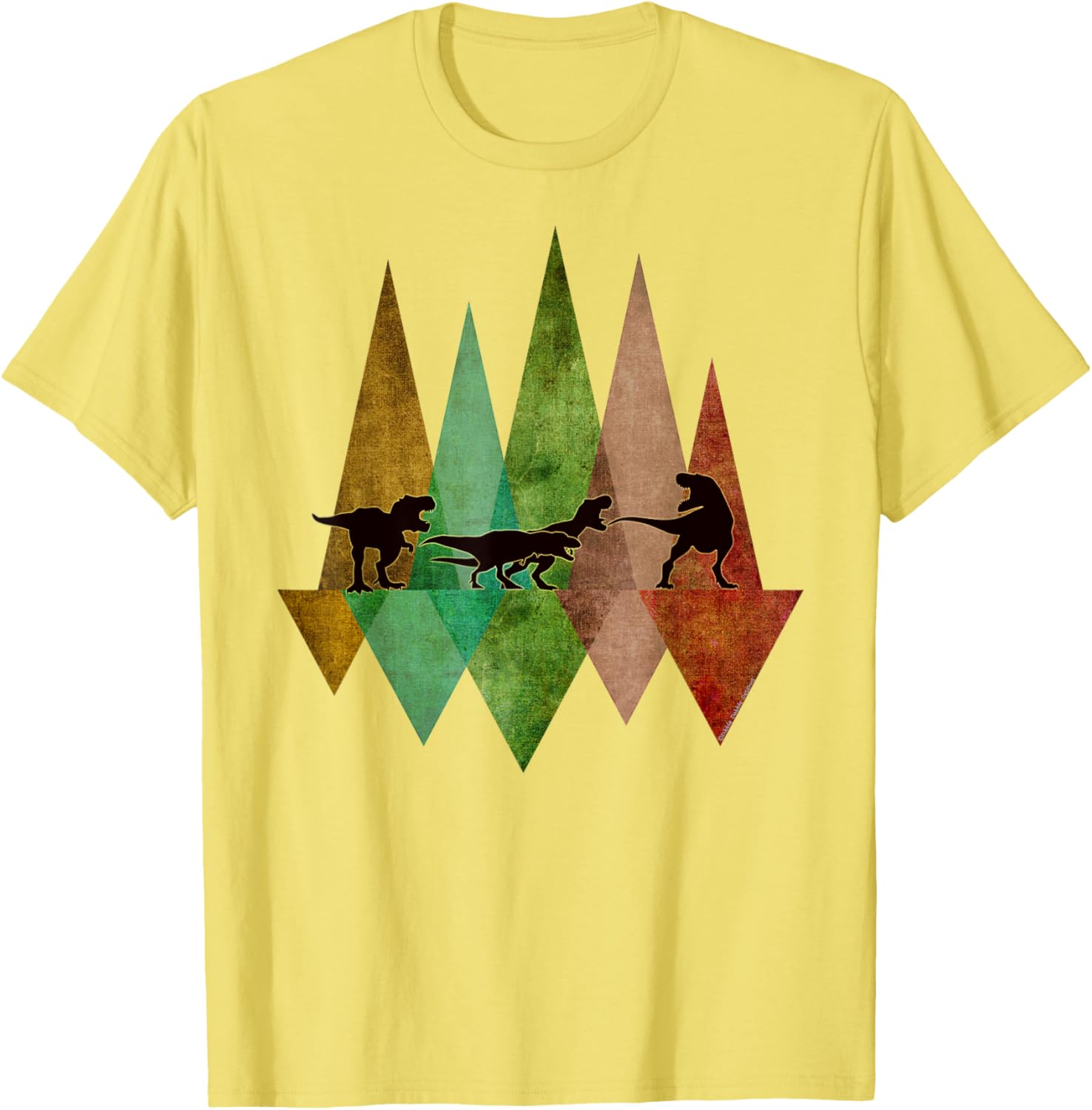 Cute T-Rex Dinosaur March Geometric Scene T-Shirt for Kids - 4