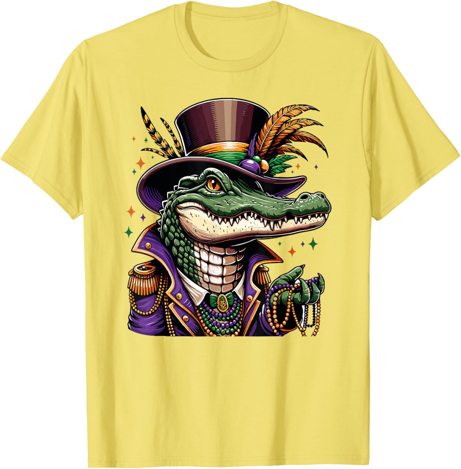 Mardigator Mardi Gras Alligator T-Shirt for Fun Men and Women - 10