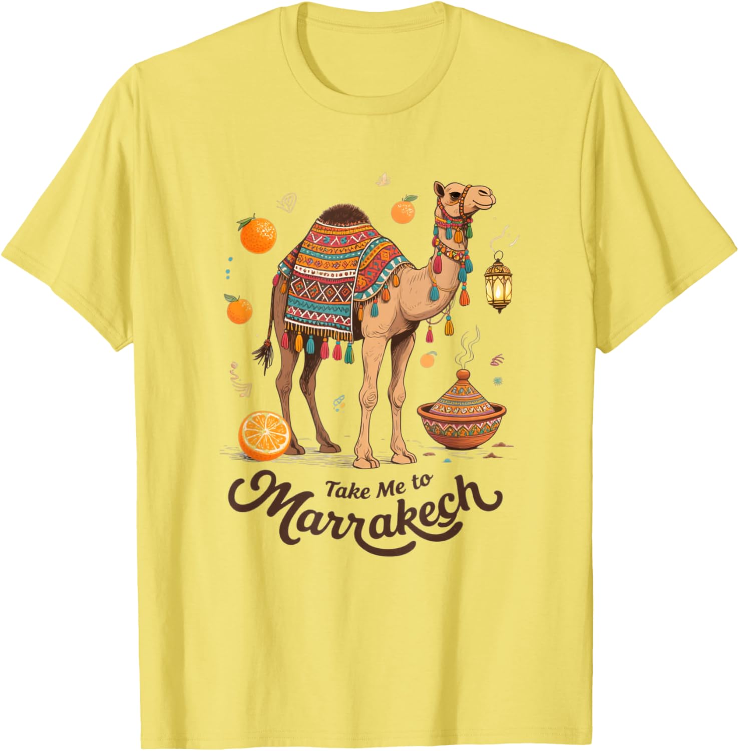 Moroccan Camel Art T-Shirt for Marrakech Vacation Souvenir Gift - 6