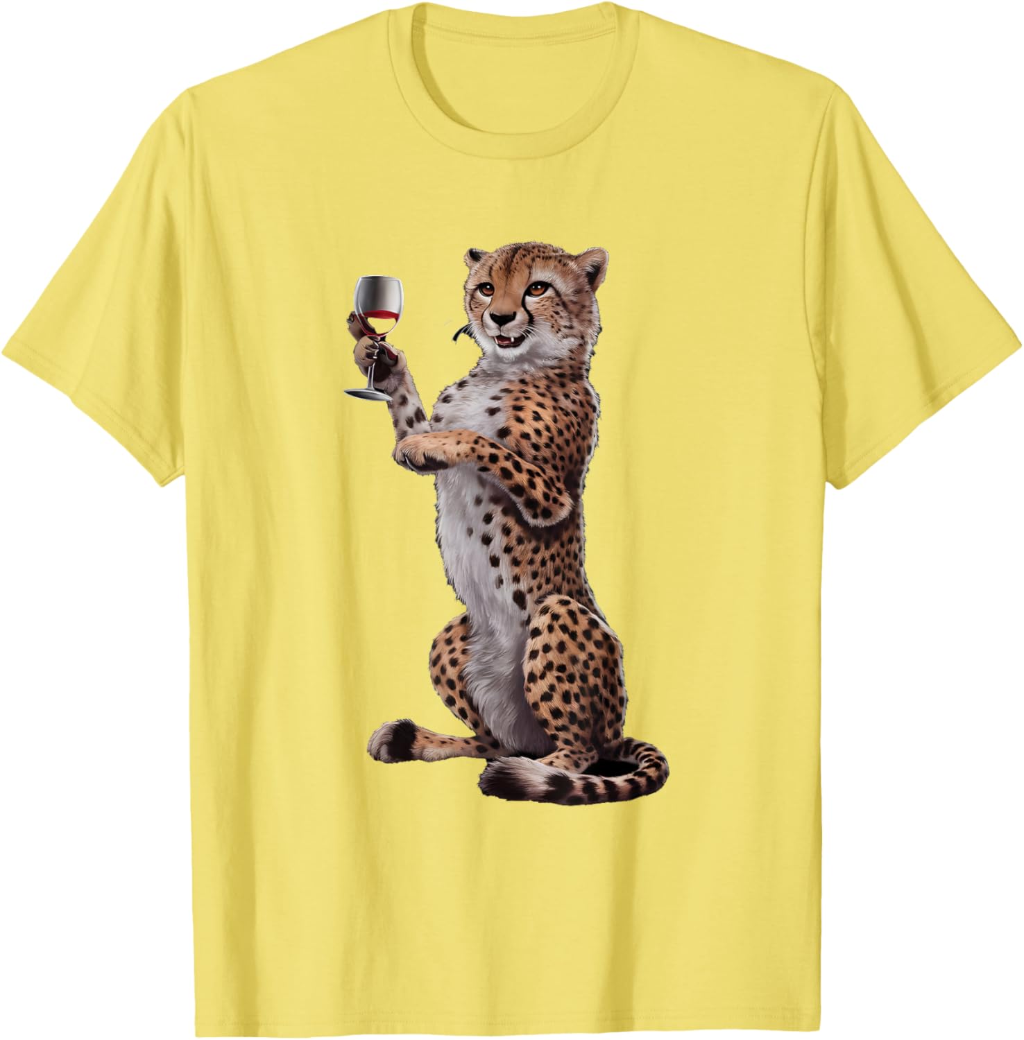 Cheetah Drinking Wine T-Shirt Fun Animal Lover Apparel for All Occasions - 2