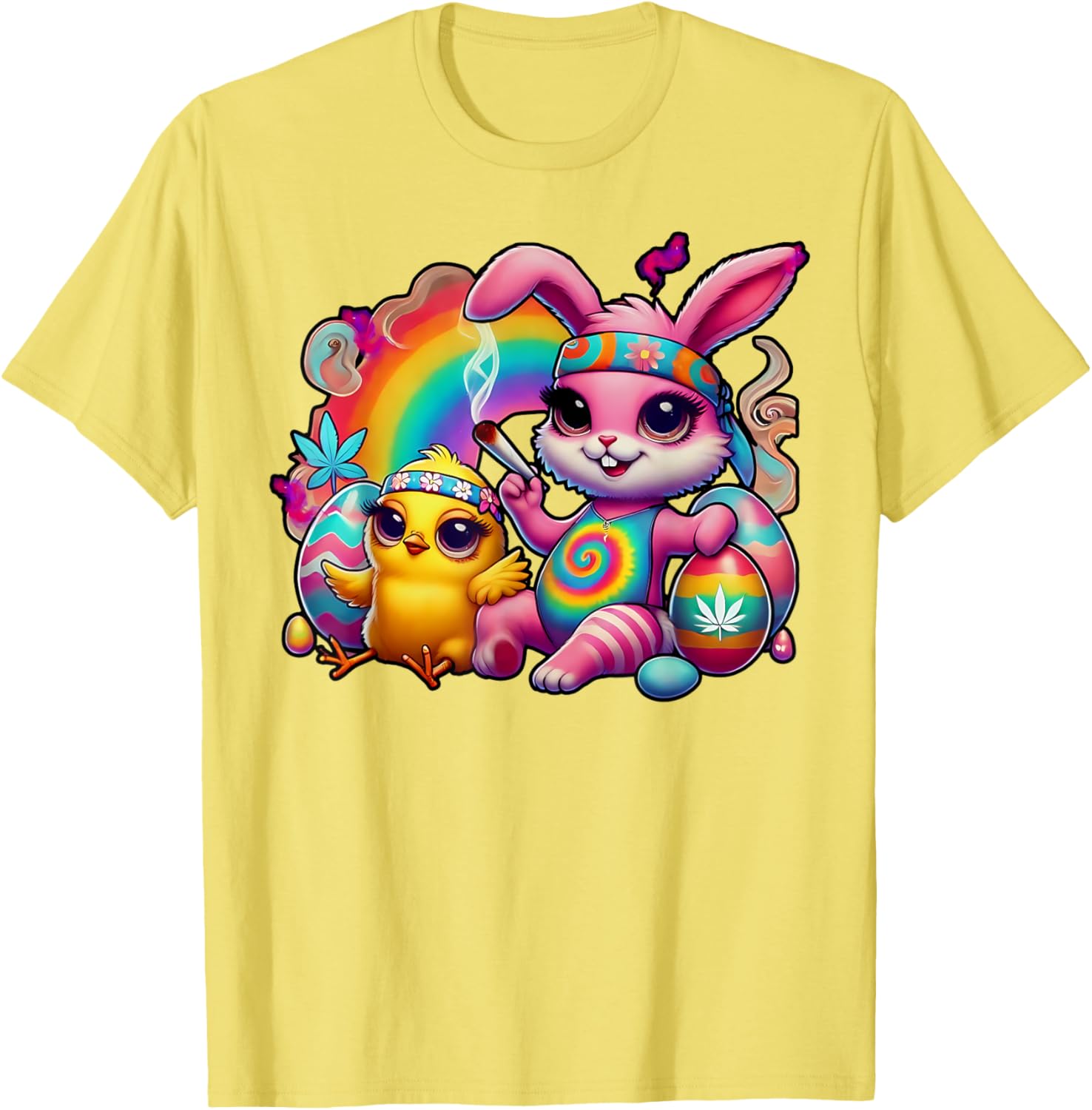 Stoned Easter Bunny Chick T-Shirt for Cannabis Lovers and Fun Celebrations - 21