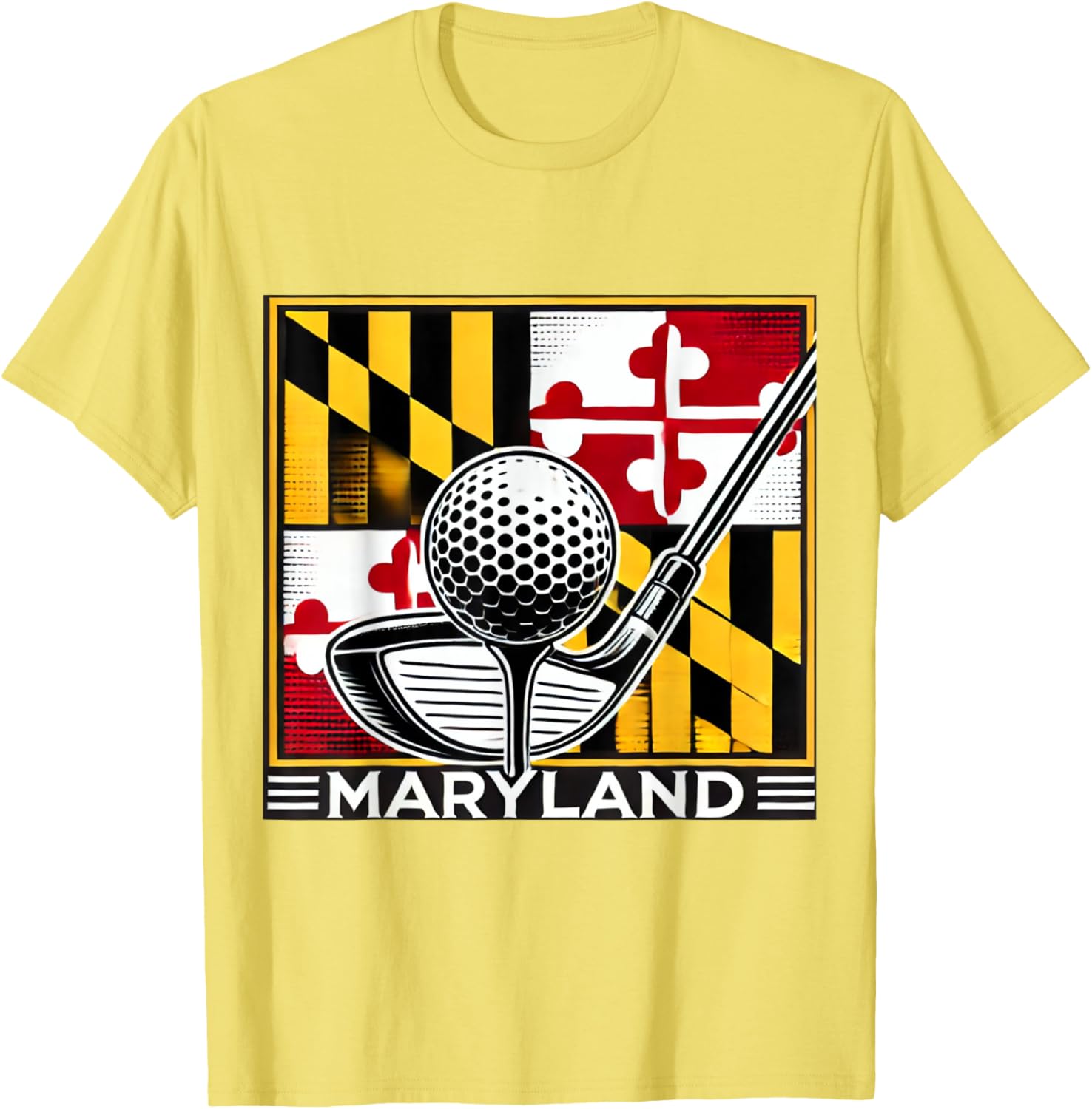 Maryland Golf Design Tee with State Flag and Club Artwork for Golf Lovers - 7