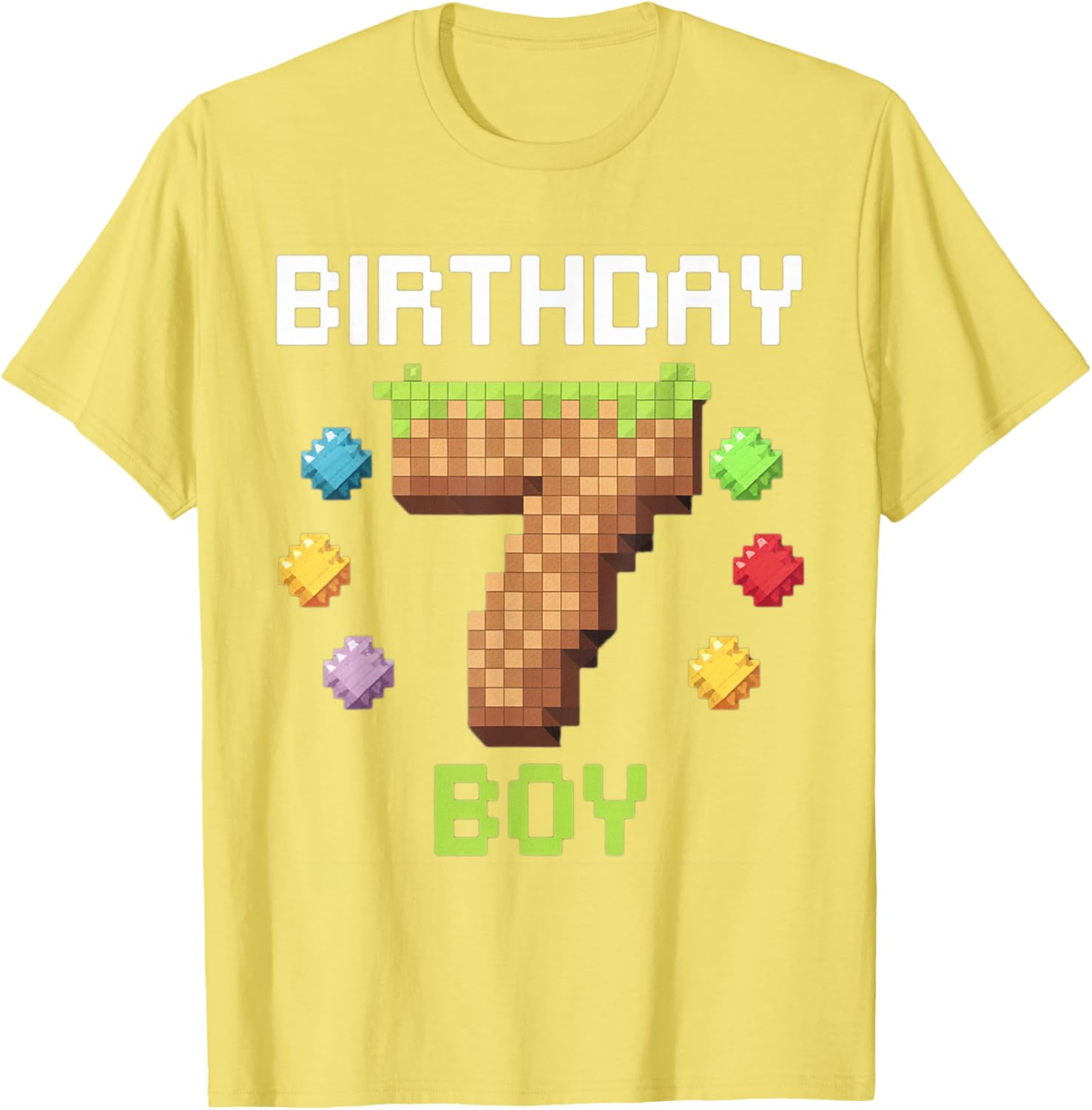 Birthday Boy Gamer 7th Birthday Pixel Number T-Shirt for Kids - 29