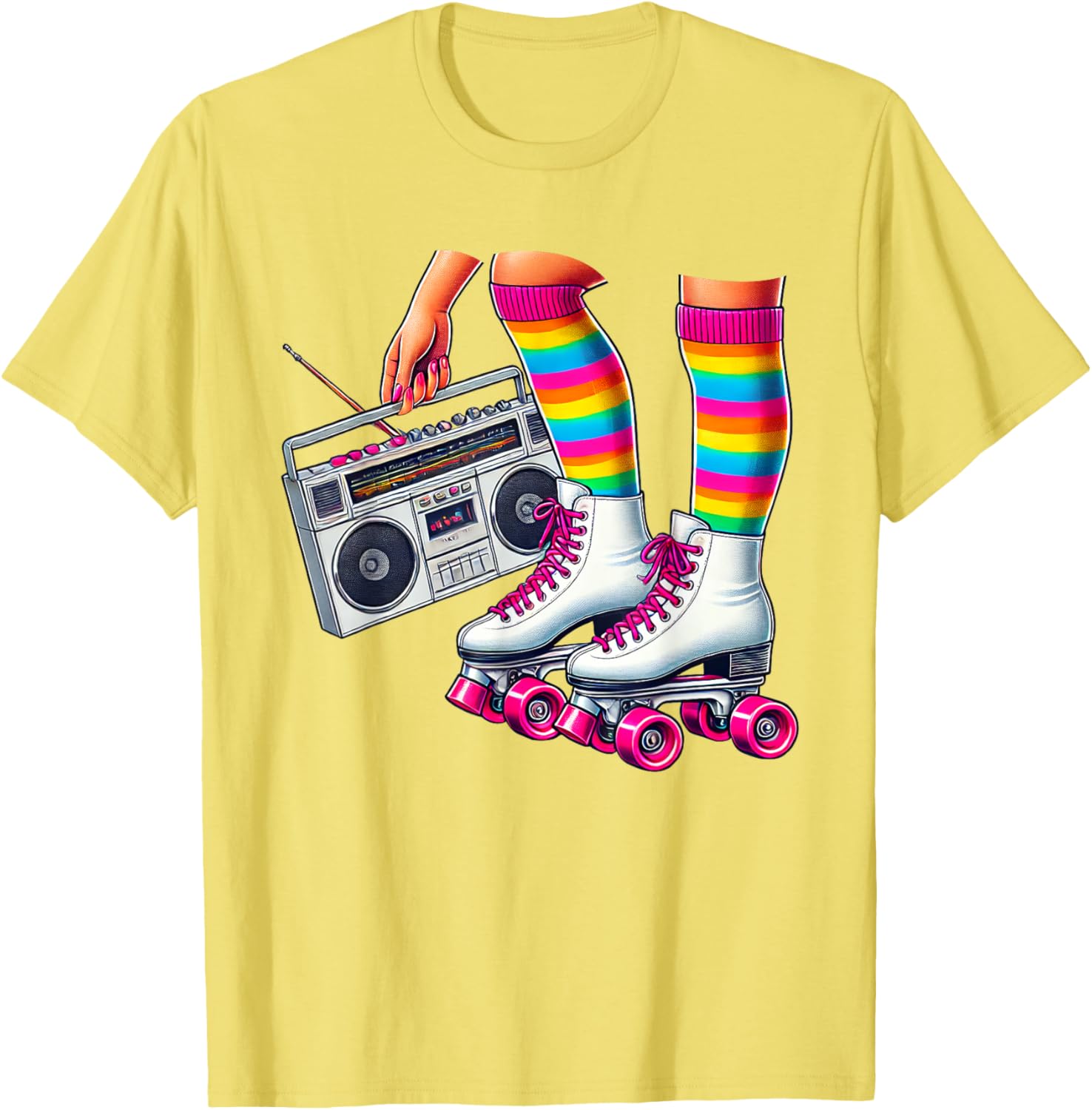 Funny 80s Roller Disco Skating Girl T-Shirt for Retro Fans - 10