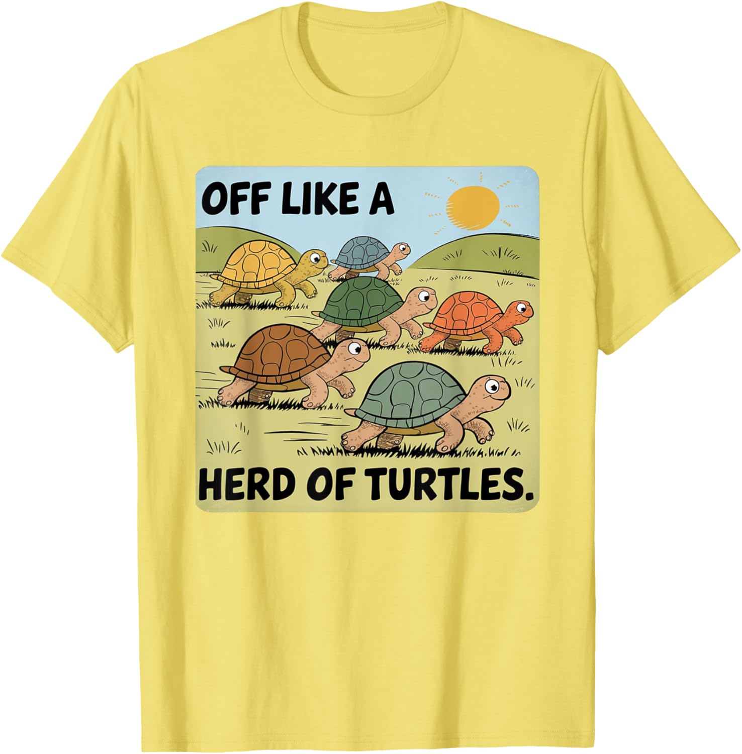 Funny Turtle Saying Off Like a Herd of Turtles Vintage T-Shirt - 7
