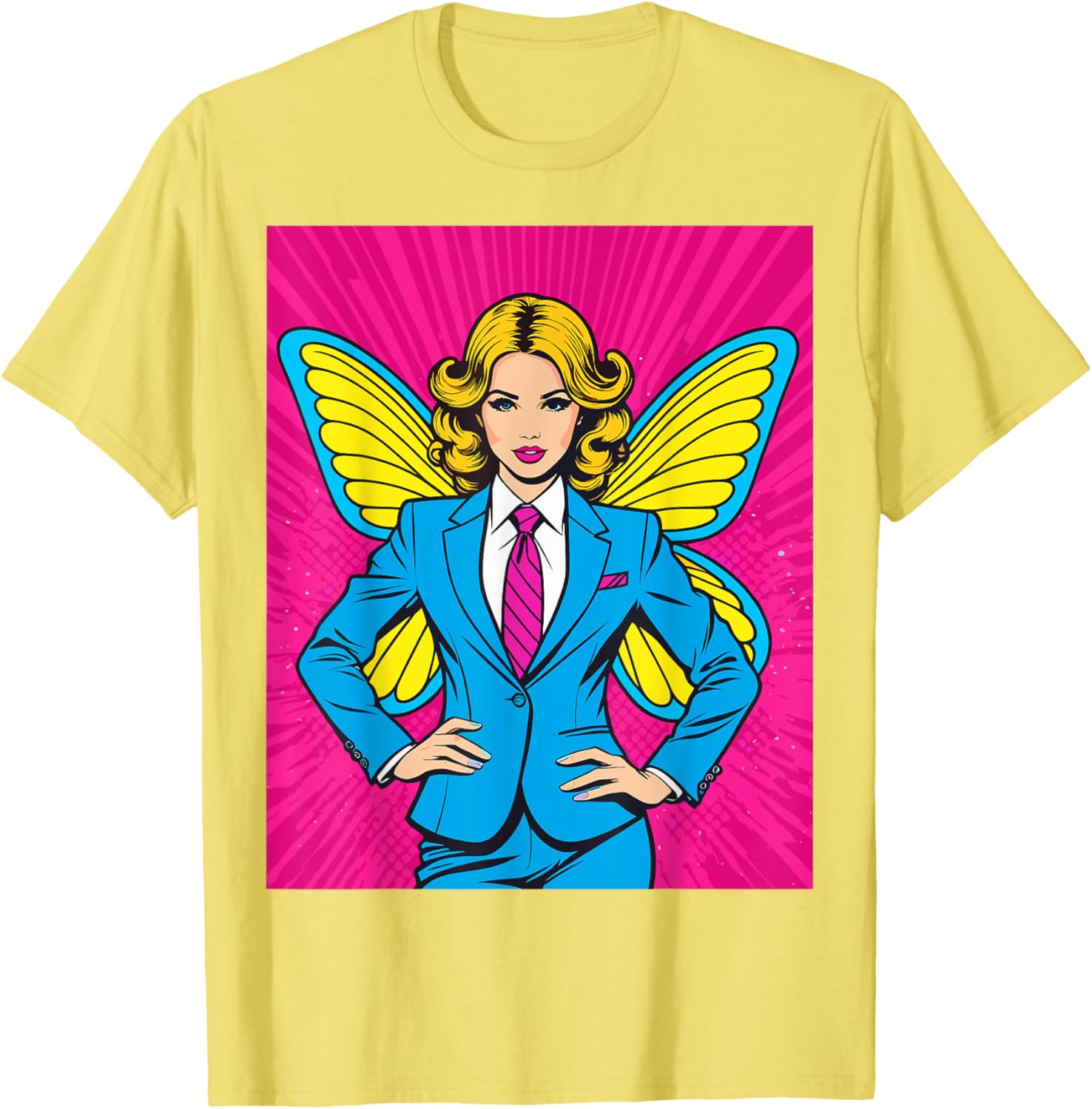 Pop Art Fairy in Business Suit T-Shirt for Stylish Casual Wear - 19