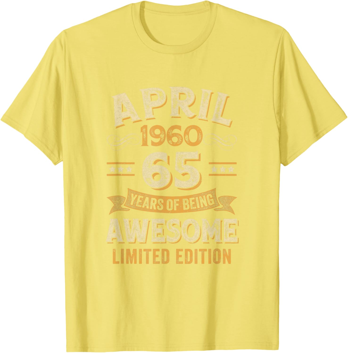 Vintage 65th Birthday T-Shirt Awesome April 1960 Design for Celebrations - 6
