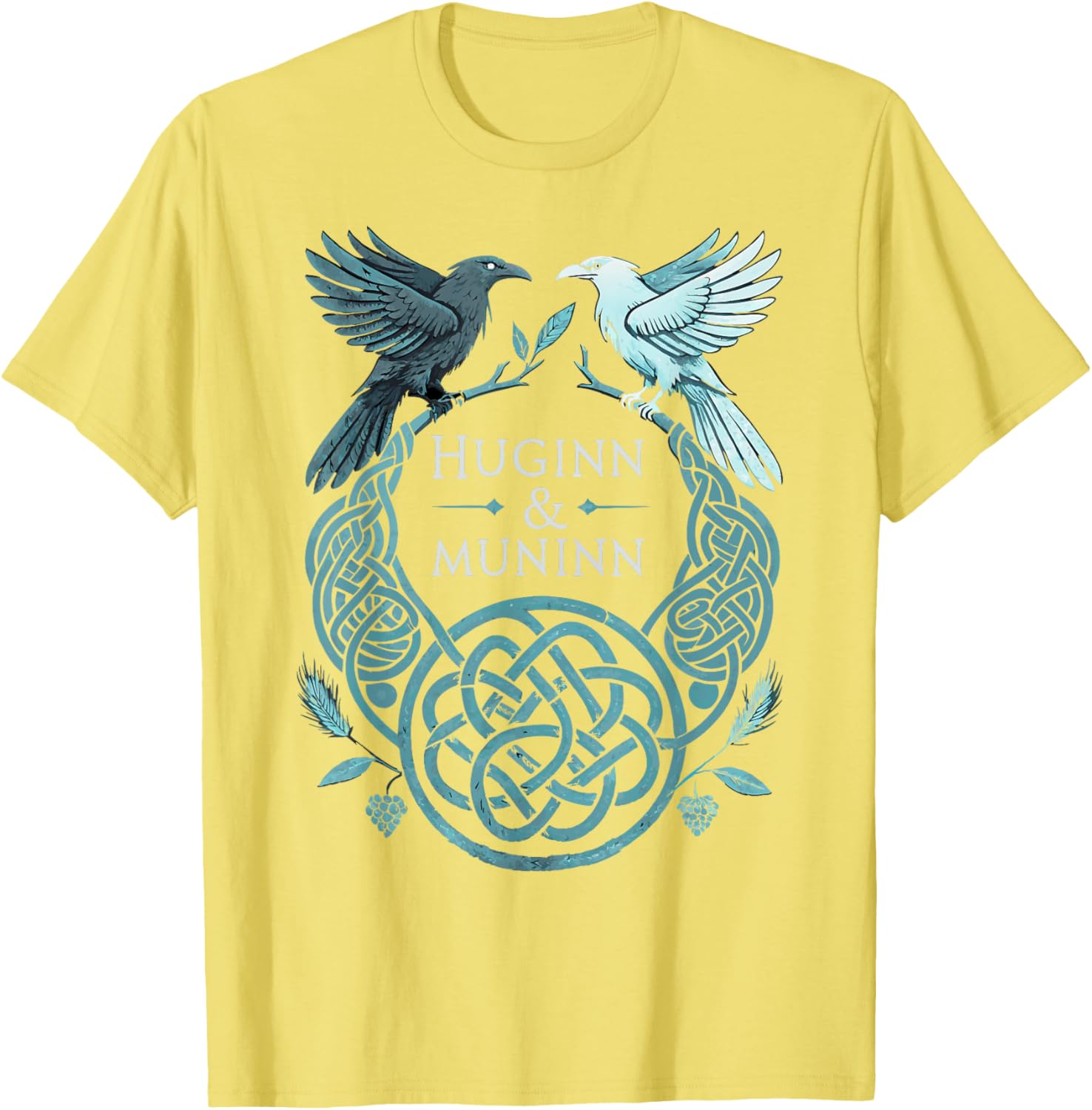 Celtic Viking Ravens T-Shirt with Huginn and Muninn Design - 11