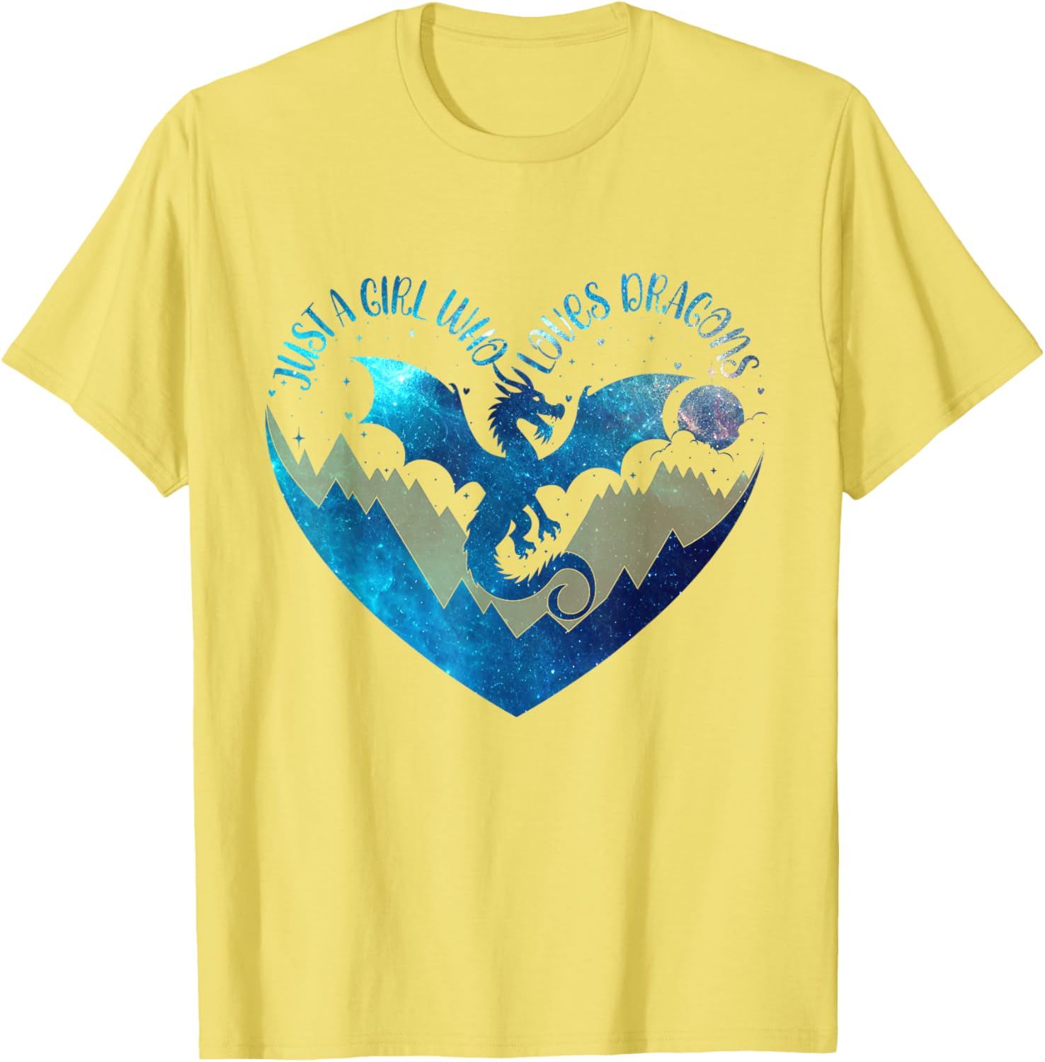 Cute Dragon Lover T-Shirt for Girls with Heart Design, Perfect Gift - 12
