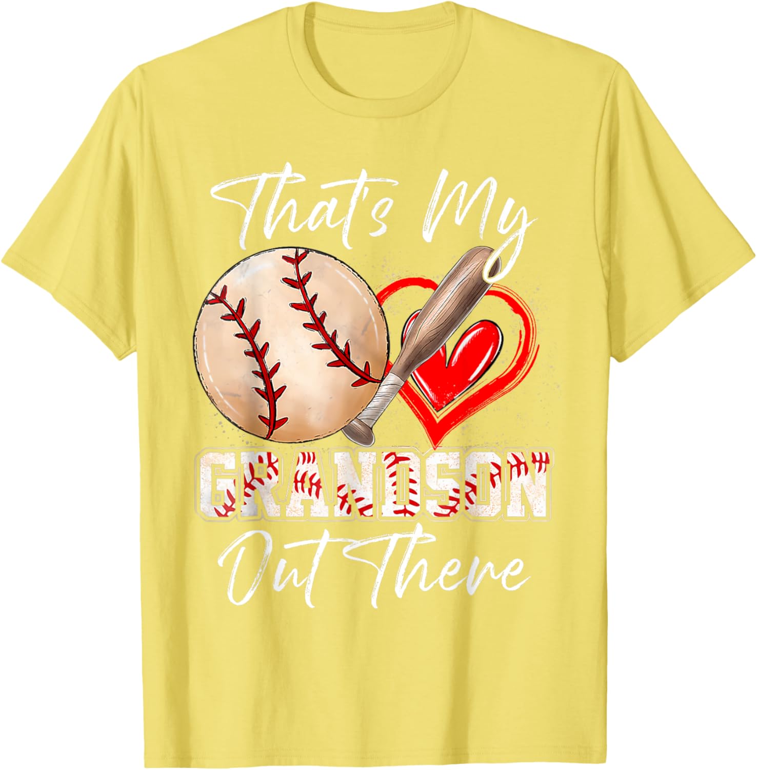 Funny That's My Grandson Out There Baseball T-Shirt for Grandparents - 19