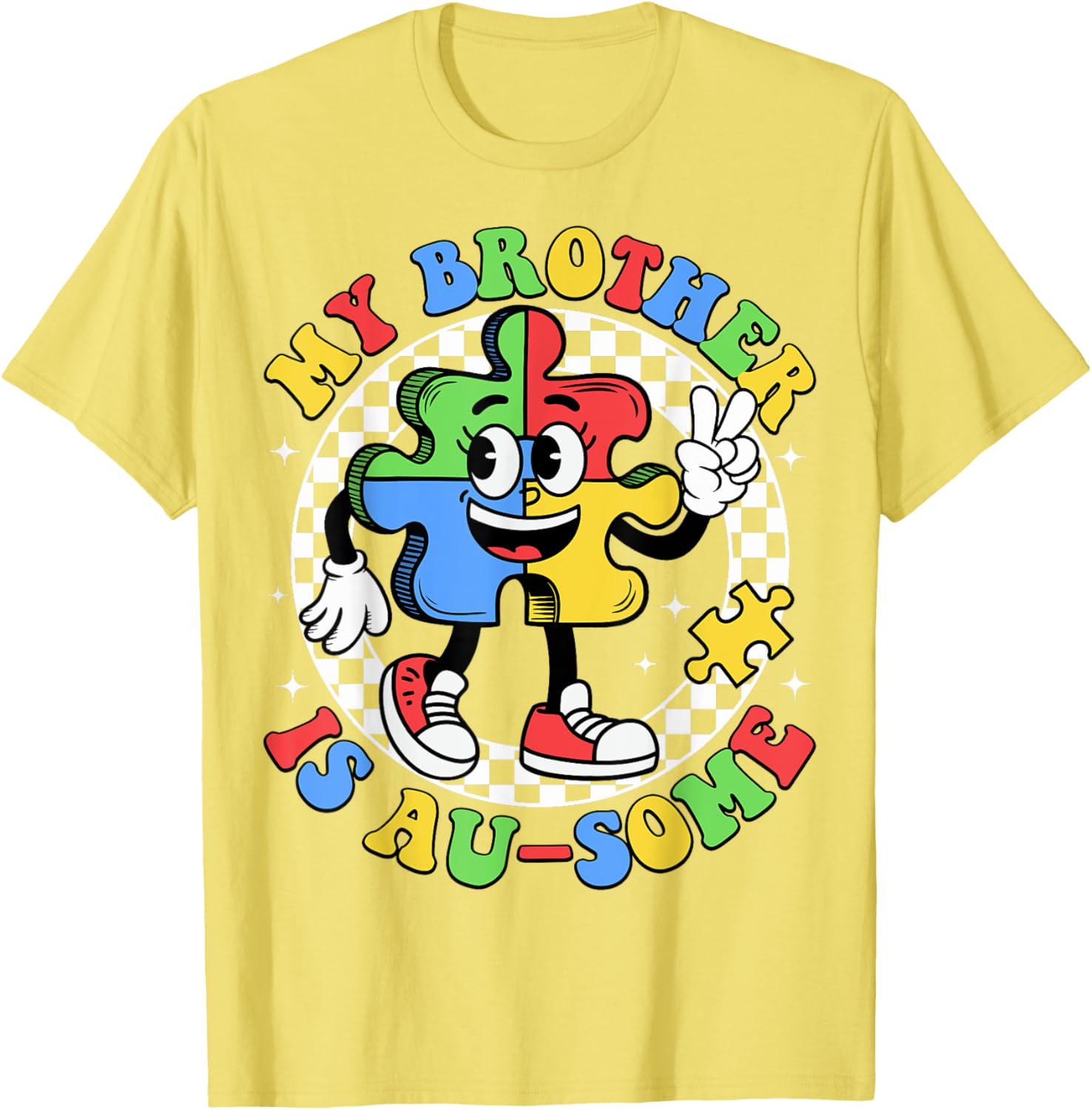 Retro Awesome Sister T-Shirt for Autism Awareness, Fun and Stylish Design - 17