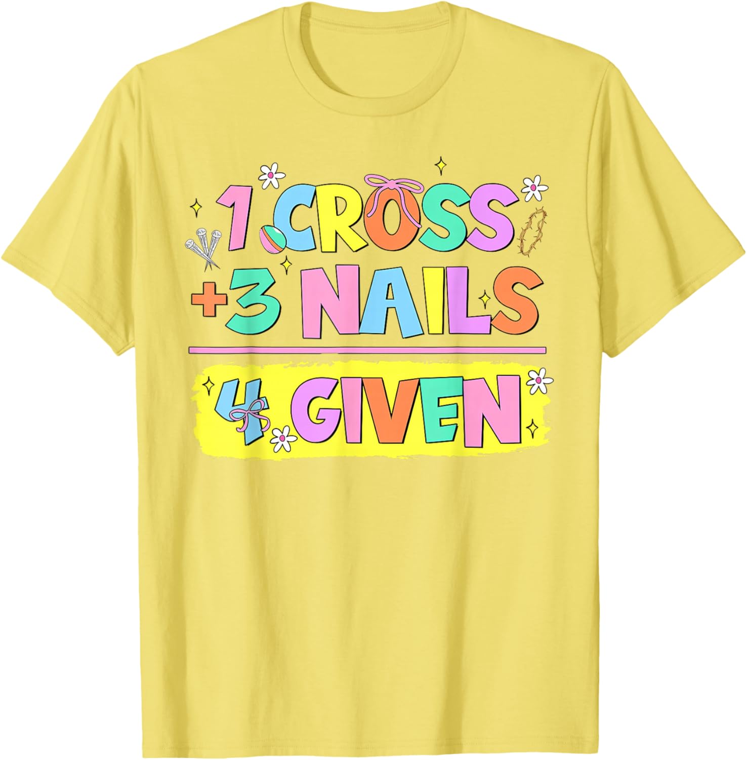 Happy Easter Christian T-Shirt with Cross and Nails Design for Believers - 11