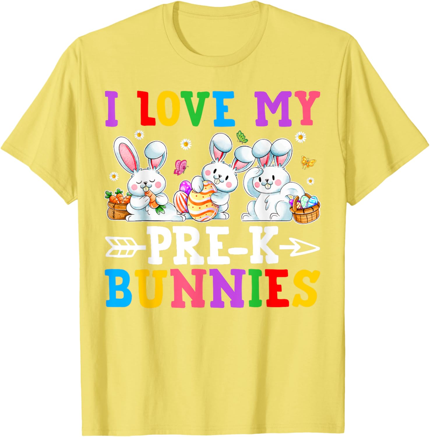 Funny I Love My Pre-K Bunnies T-Shirt for Preschool Teachers Easter Fun - 16
