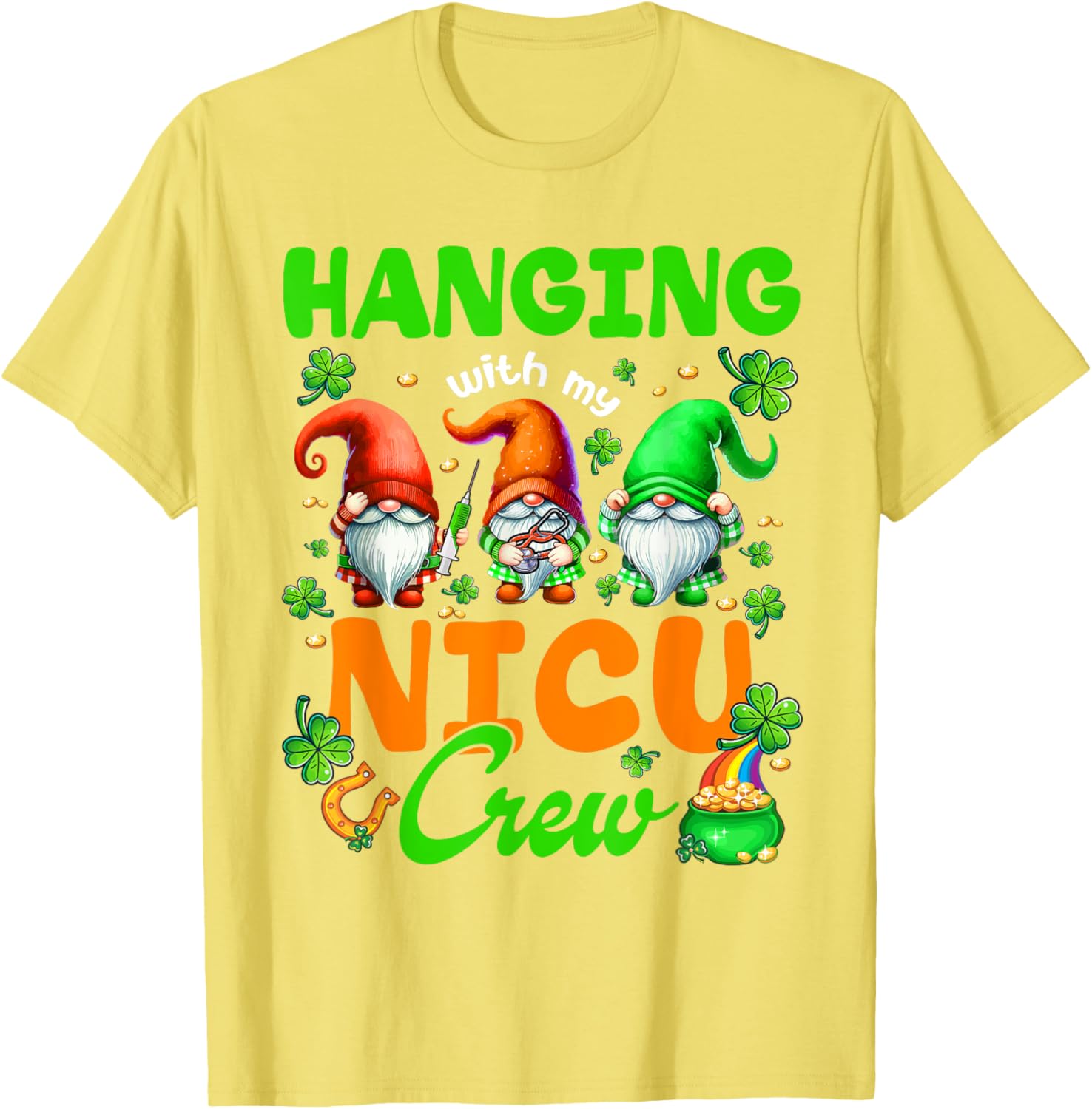 Adorable NICU Nurse Gnome St. Patrick's Day T-Shirt for Nurses and Friends - 10