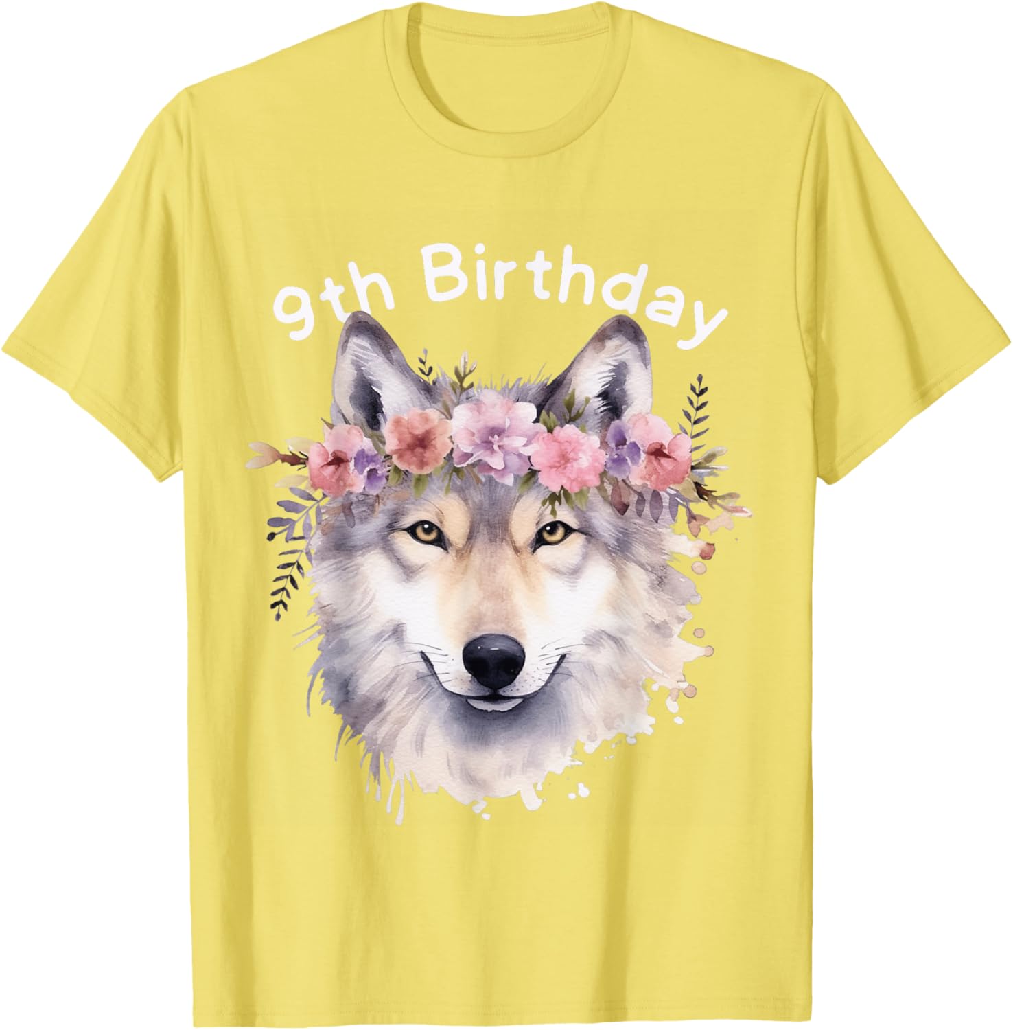 9th Birthday Wolf Pack T-Shirt for Girls - Cute Wolves Party Tee - 28