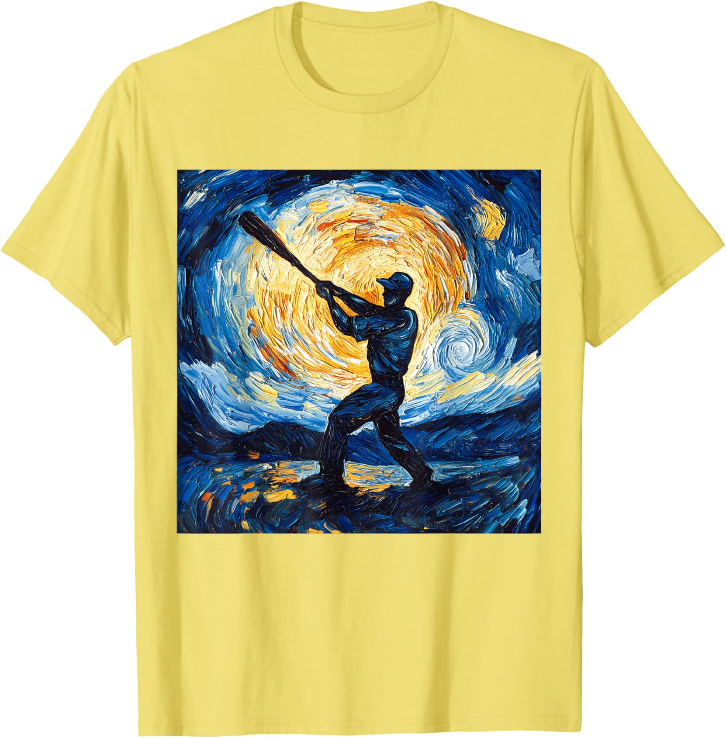 Van Gogh Starry Night Baseball Player T-Shirt for Art and Sports Lovers - 27