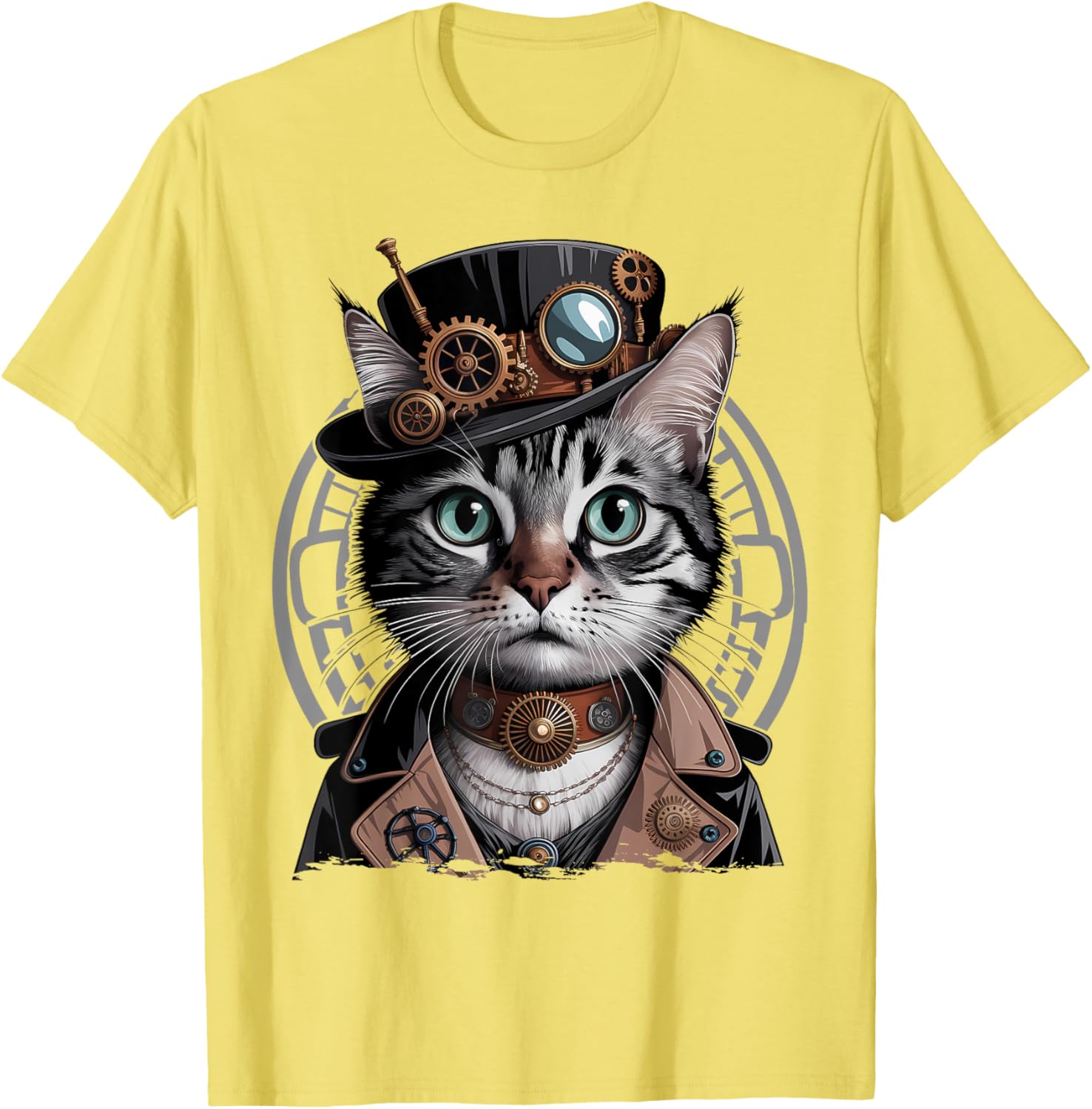 Steampunk Cat Graphic T-Shirt for Kittens - Trendy Fashion Tee - 10