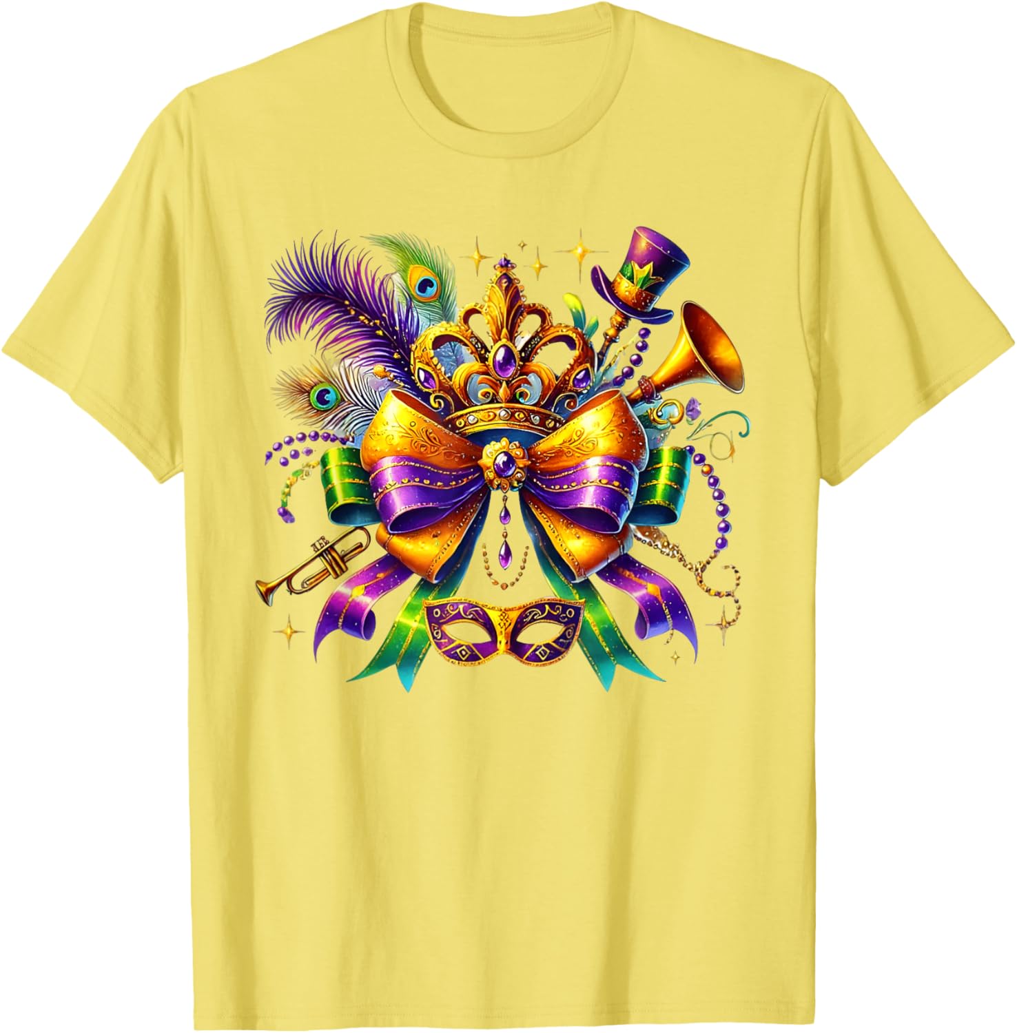 Mardi Gras Coquette Bow T-Shirt for Women and Girls - Festive Style - 18
