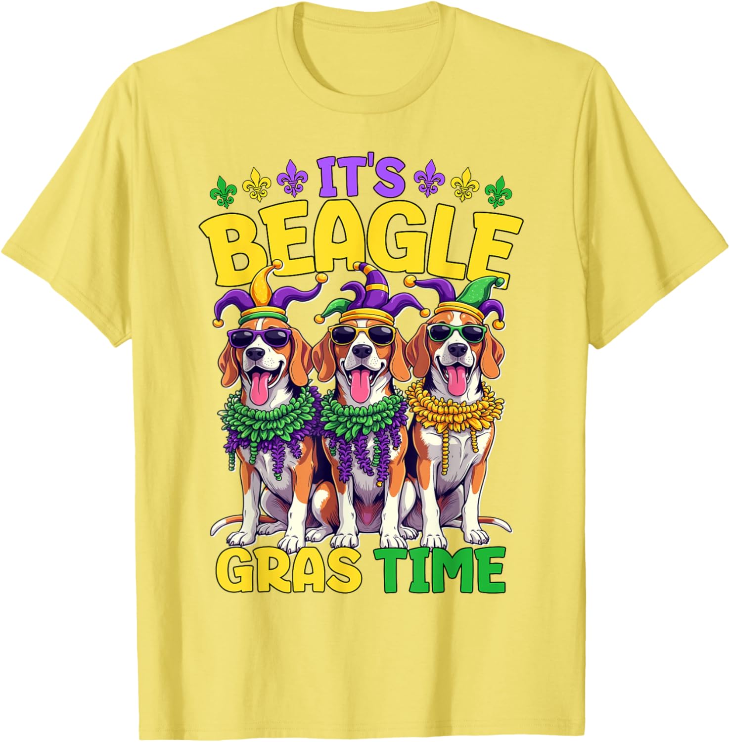 Mardi Gras Beagle Time T-Shirt for Fun Celebrations and Festivities - 25