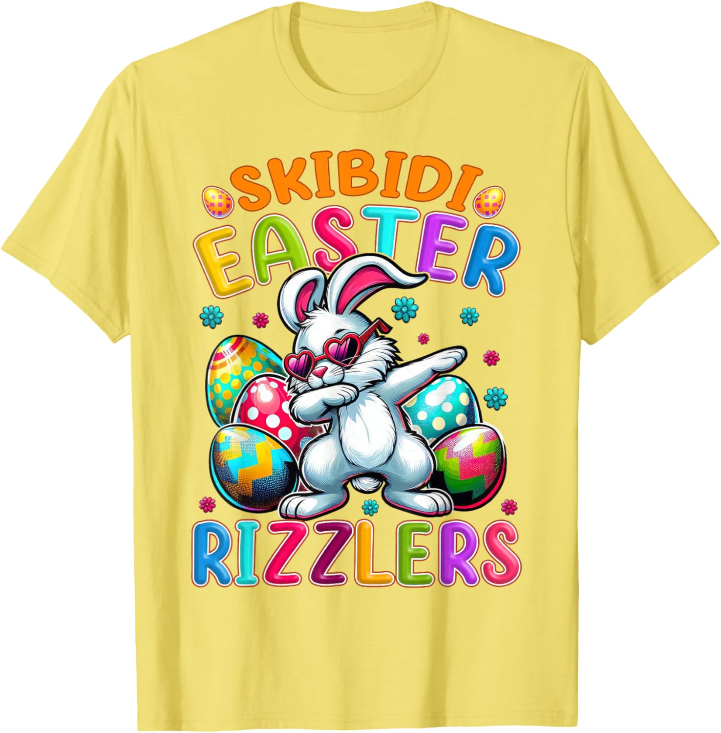 Dabbing Bunny Skibidi Easter Rizzlers T-Shirt for Gen Alpha Style - 13