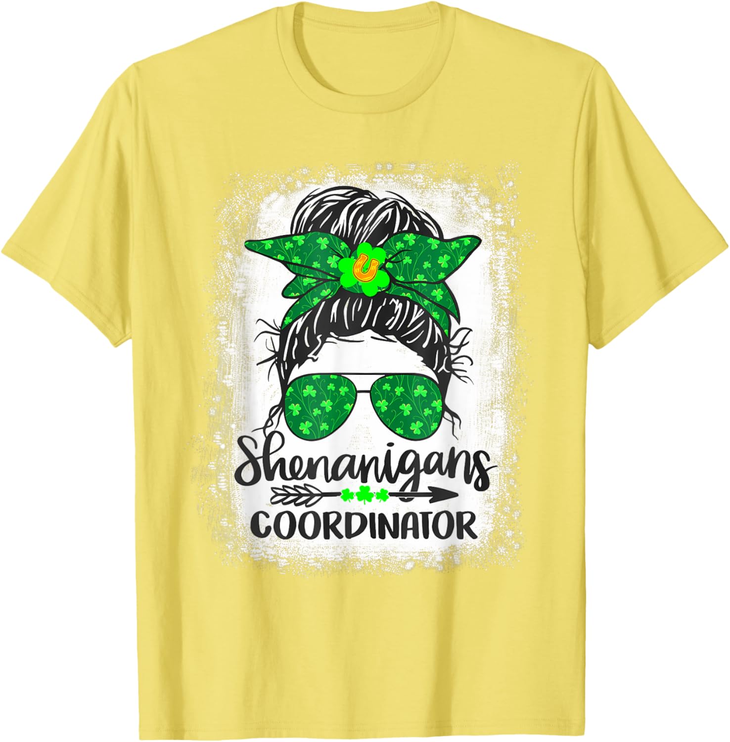 Shenanigans Coordinator Messy Bun St Patricks Day Women's T-Shirt - 24