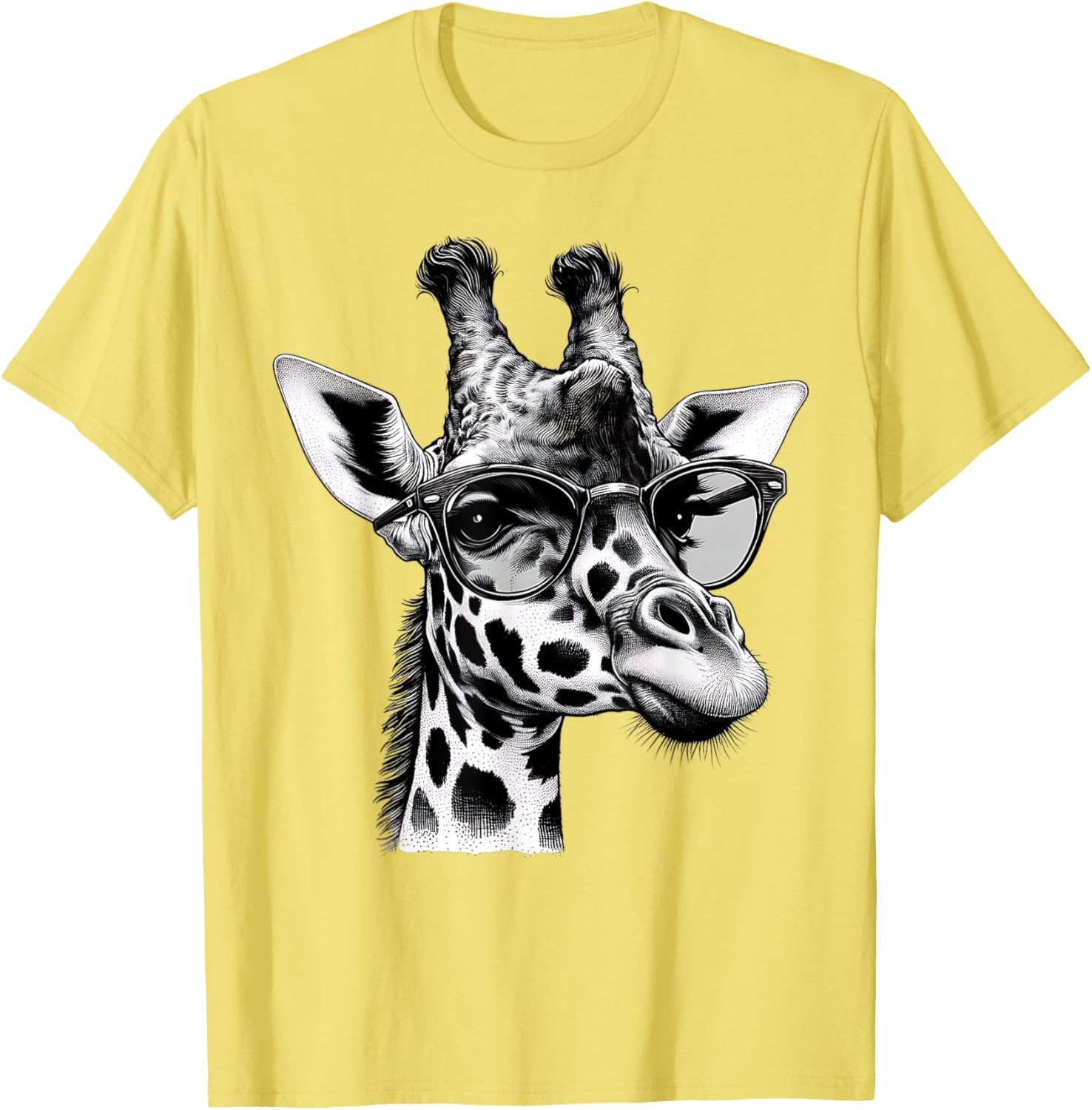 Cute Giraffe Glasses T-Shirt for Wildlife Animal Lovers and Enthusiasts - 6
