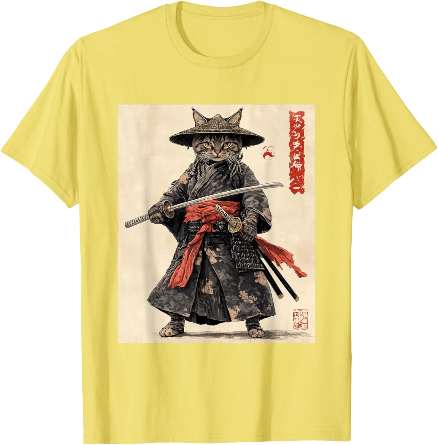 Samurai Cat T-Shirt - Japanese Warrior Graphic Tee for Cat Lovers - 19