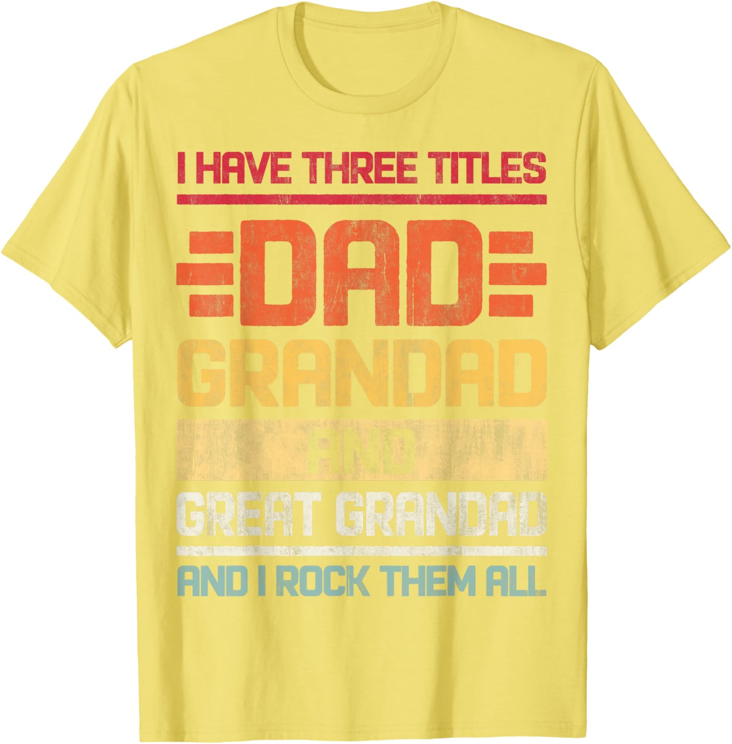 Dad Grandad Great Grandad Rocks T-Shirt for Family Humor and Fun - 2