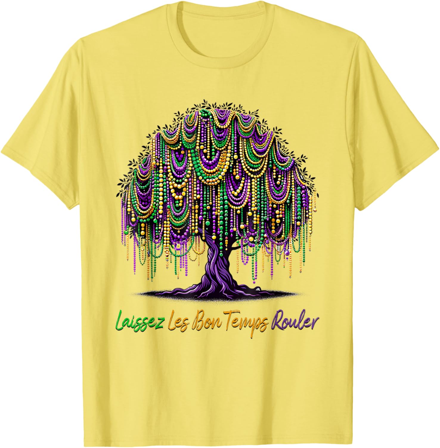 Laissez Les Bon Temps Rouler Mardi Gras Tree Beads T-Shirt for Festive Fun - 24