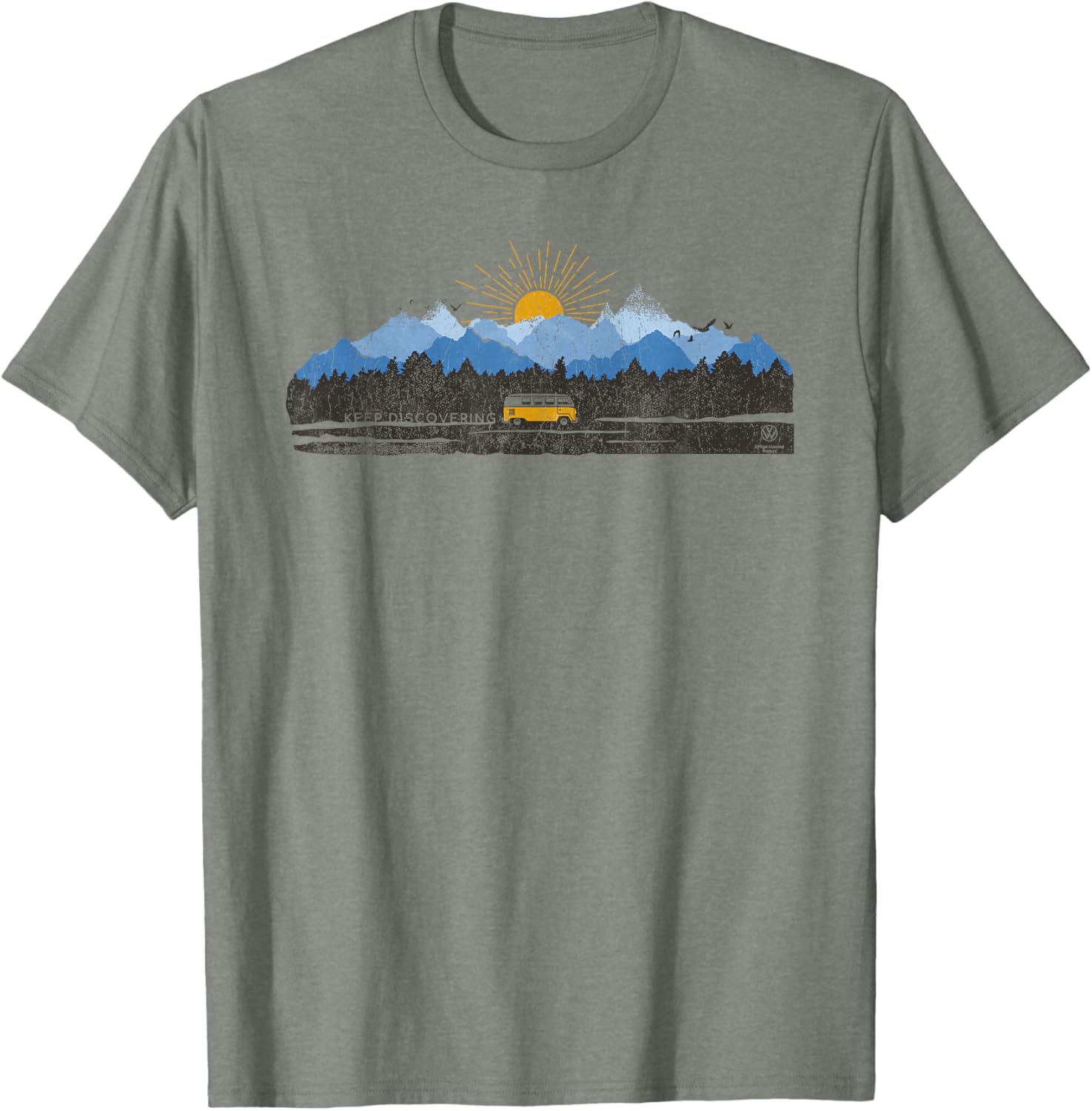 Explore the Outdoors Campervan Mountain Scene T-Shirt for Adventurers - 1