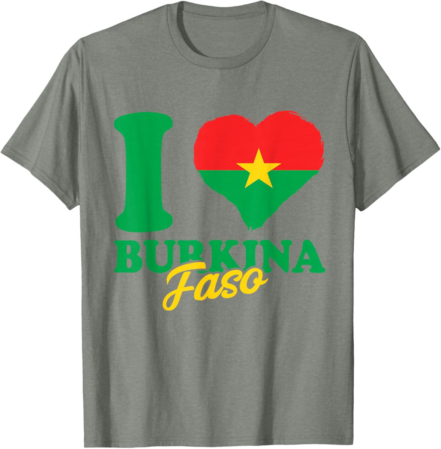 I Love Burkina Faso Heart T-Shirt with Burkina Faso Flag Design - 22