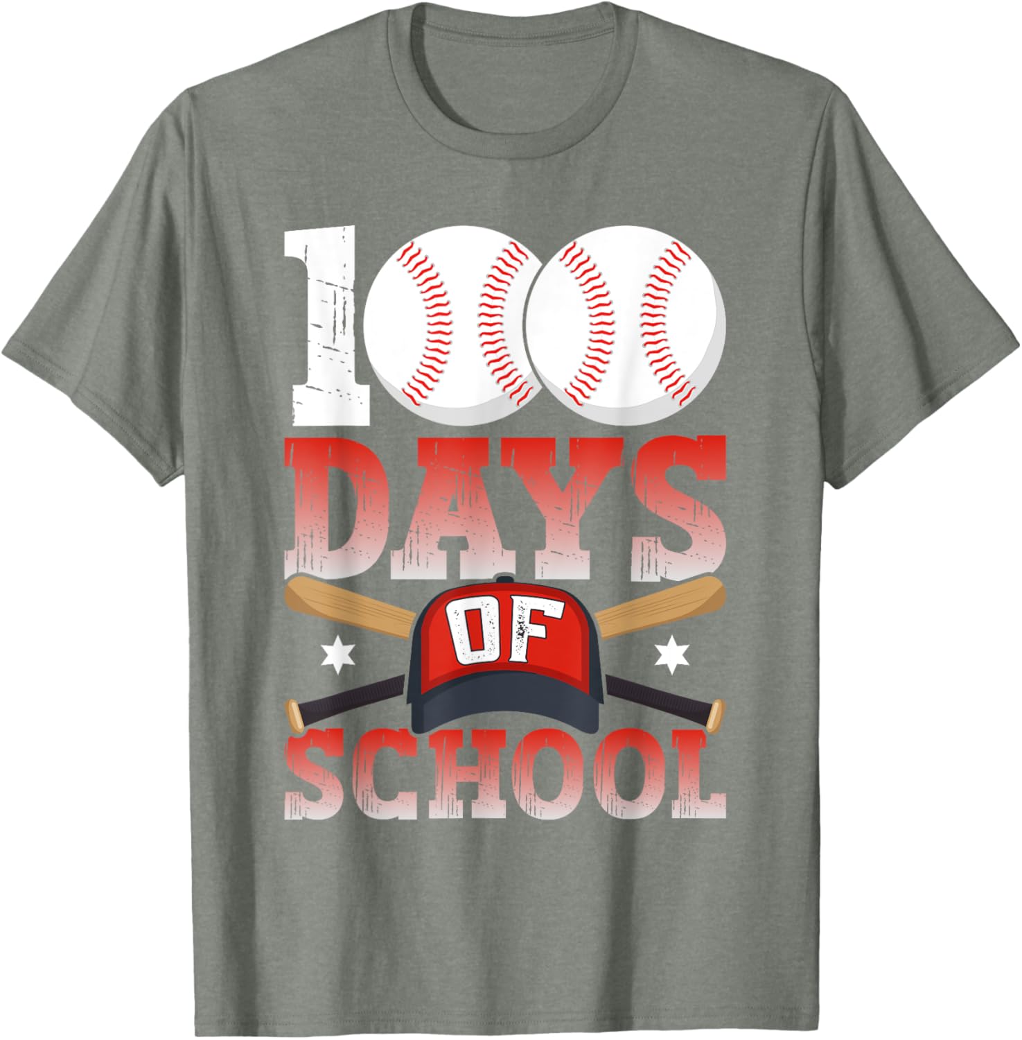 100 Days of School Baseball T-Shirt for Kids Boys Fun 100th Day Celebration - 6