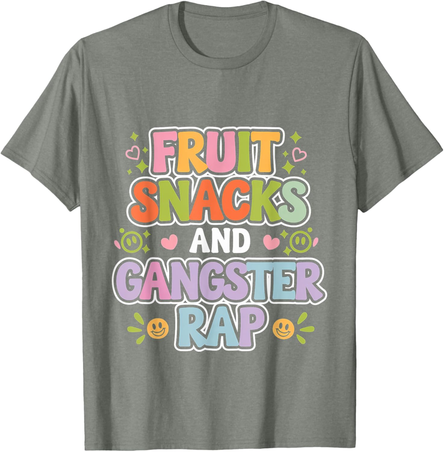 Fun Fruit Snacks and Gangster Rap Kid-Friendly Humor T-Shirt for Kids - 2