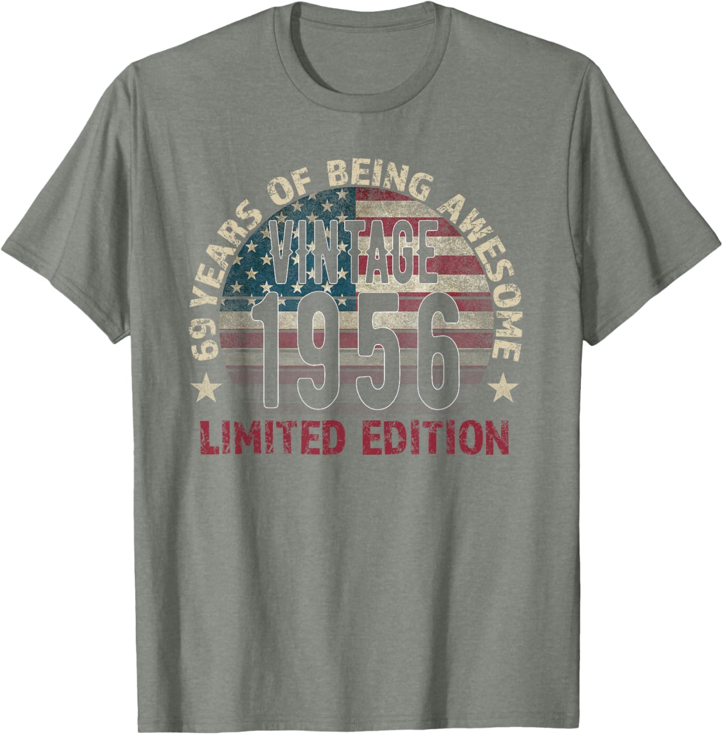 Vintage 69th Birthday T-Shirt for Men Born in 1956 Turning 69 Years Old - 1