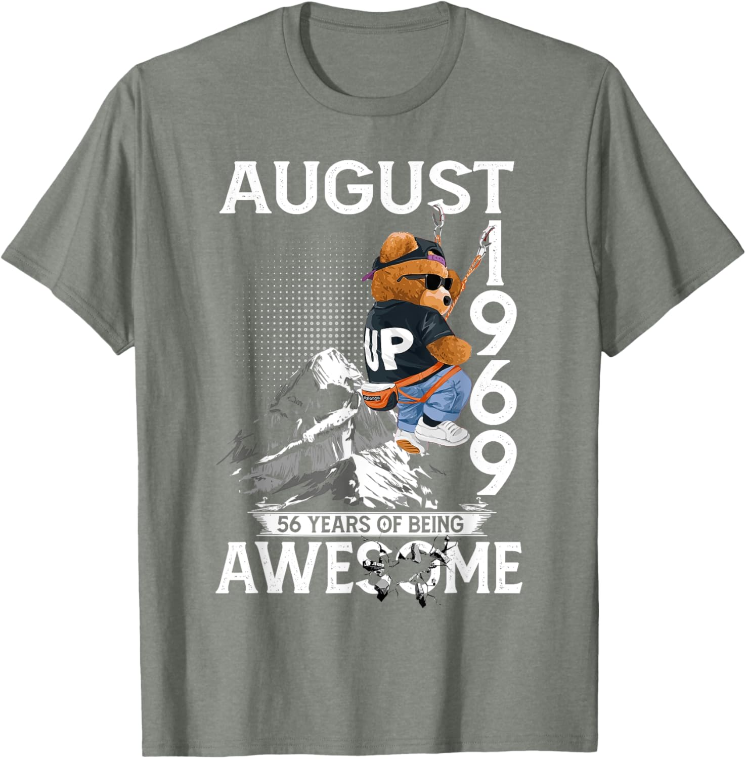 56th Birthday Bear Legends August 1969 T-Shirt for Men Gifts - 5