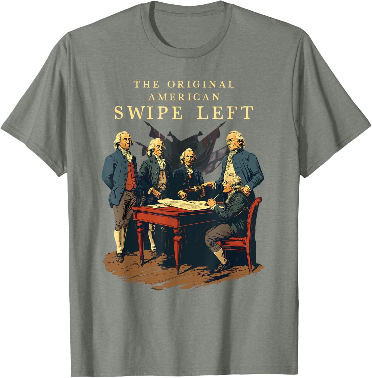 Declaration of Independence Swipe Left T-Shirt for American History Lovers - 2