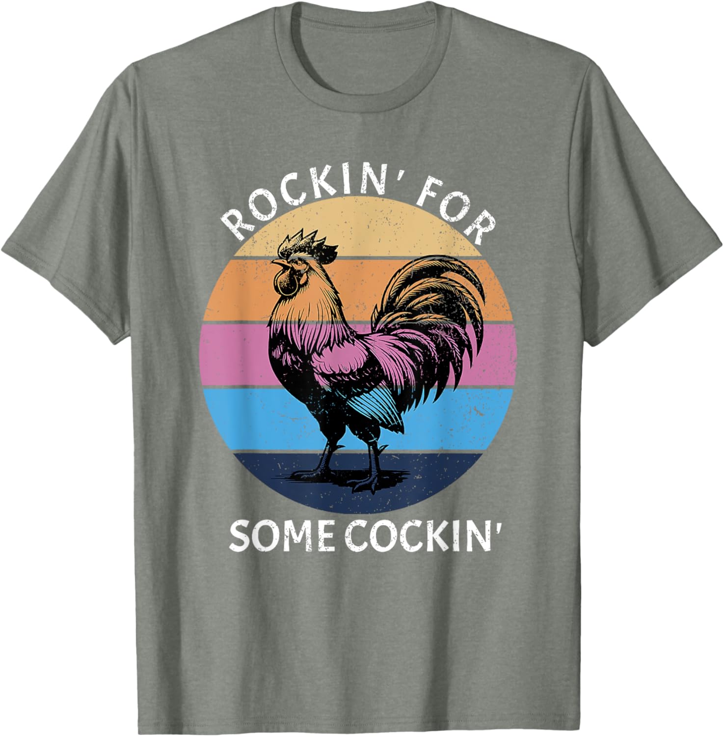 Funny Rockin Chicken T-Shirt for Lively & Fun-Casual Outfits - 11