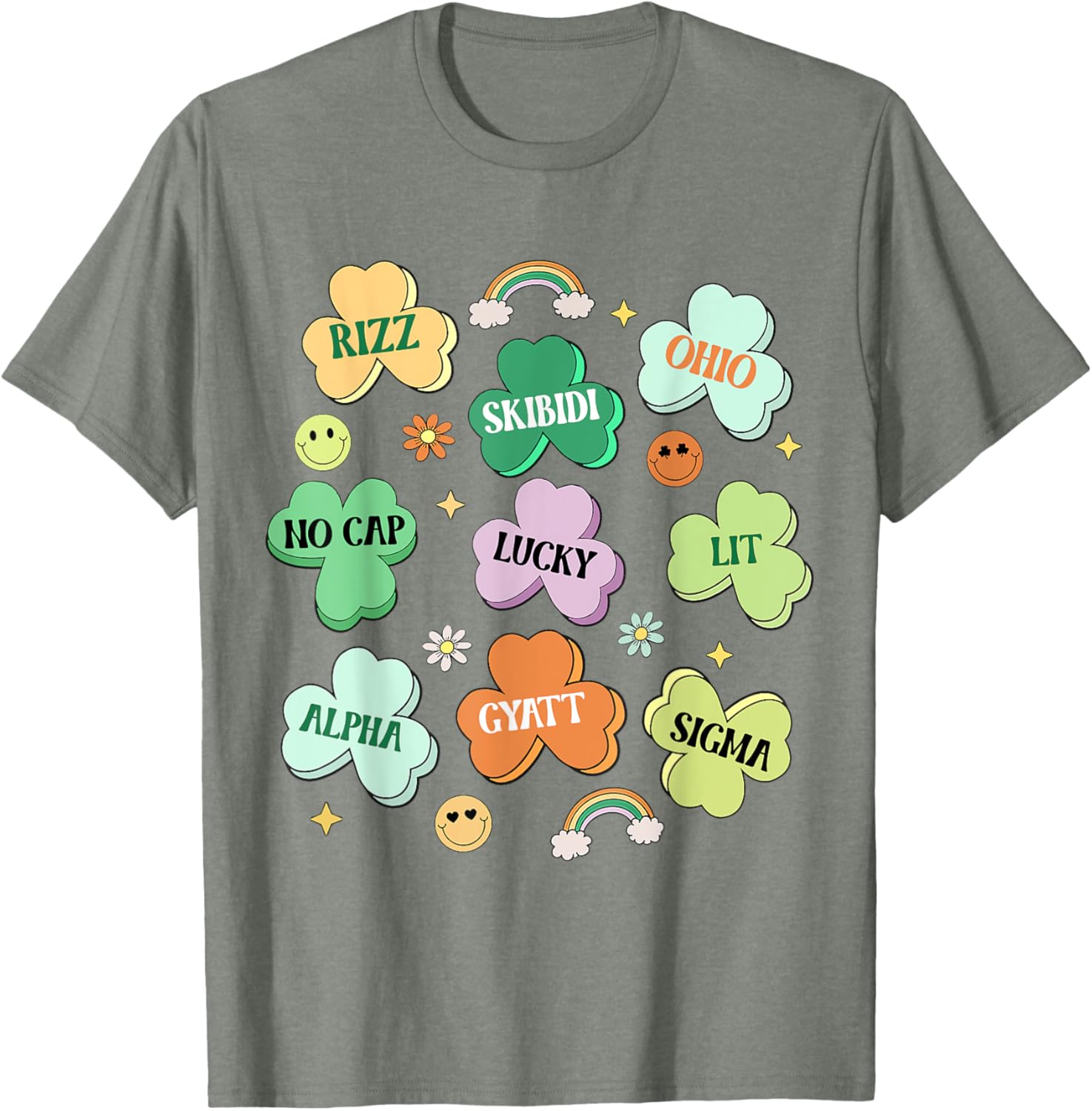 Funny Skibidi St Patricks Day Shamrock T-Shirt for Kids and Teens - 18