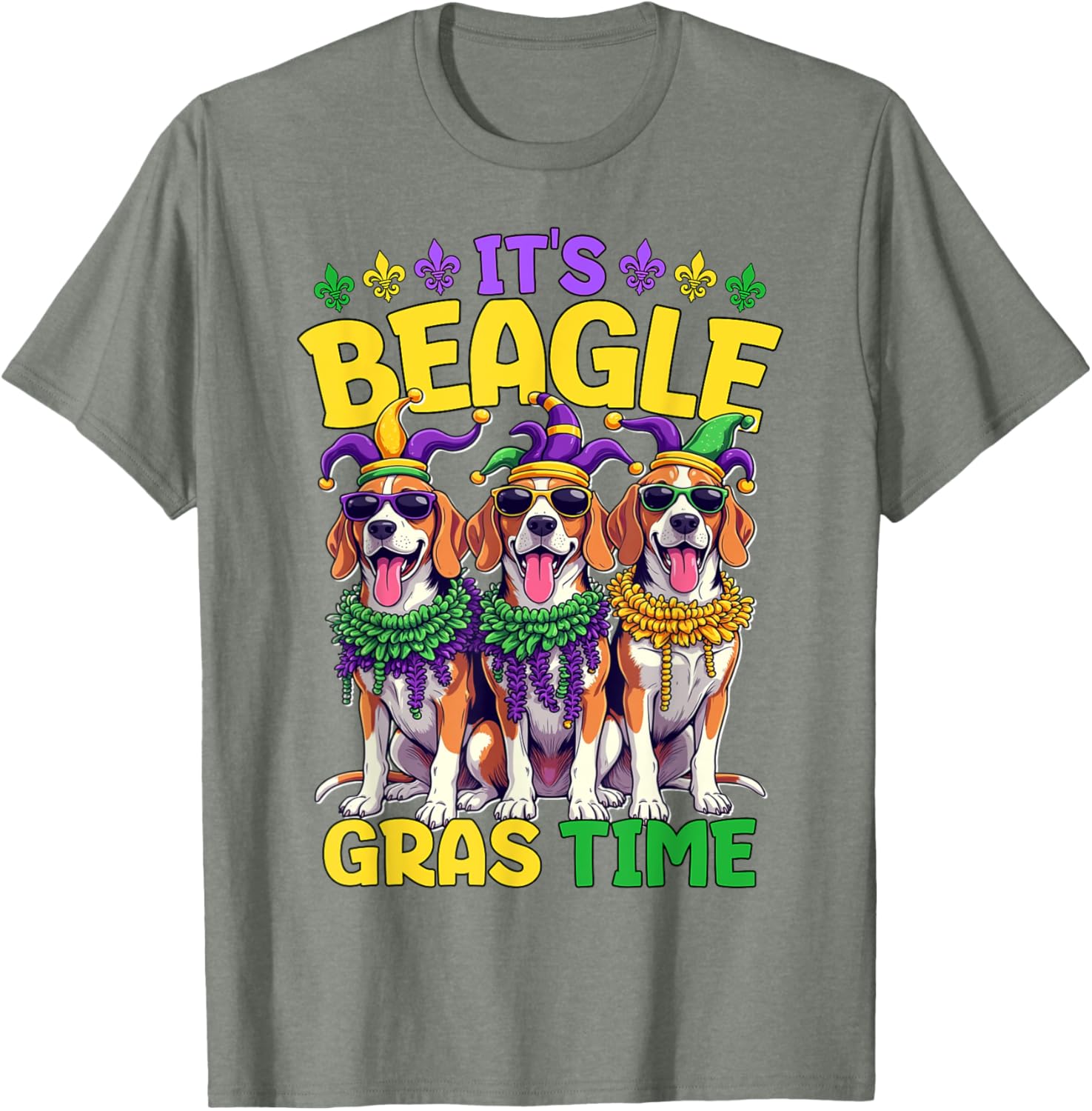 Mardi Gras Beagle Time T-Shirt for Fun Celebrations and Festivities - 28