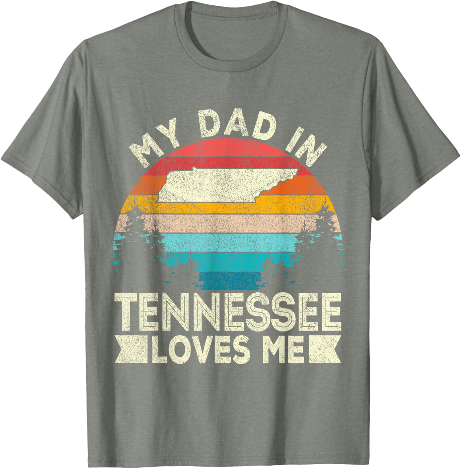 Retro Tennessee T-Shirt My Dad Loves Me Casual Gift for Dad - 3