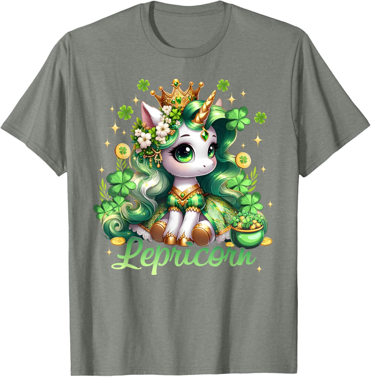 Lepricorn Unicorn St Patricks Day Girls T-Shirt for Kids Fun Style - 3