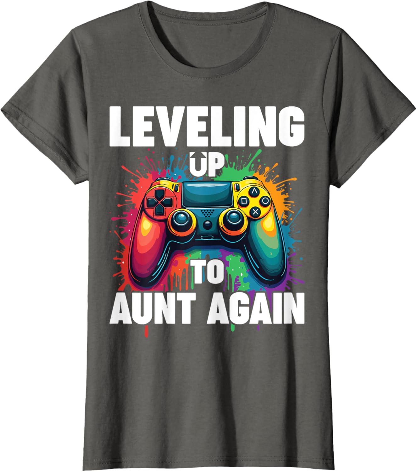 Promoted to Auntie Gender Reveal T-Shirt Leveling Up to Aunt Again - 15