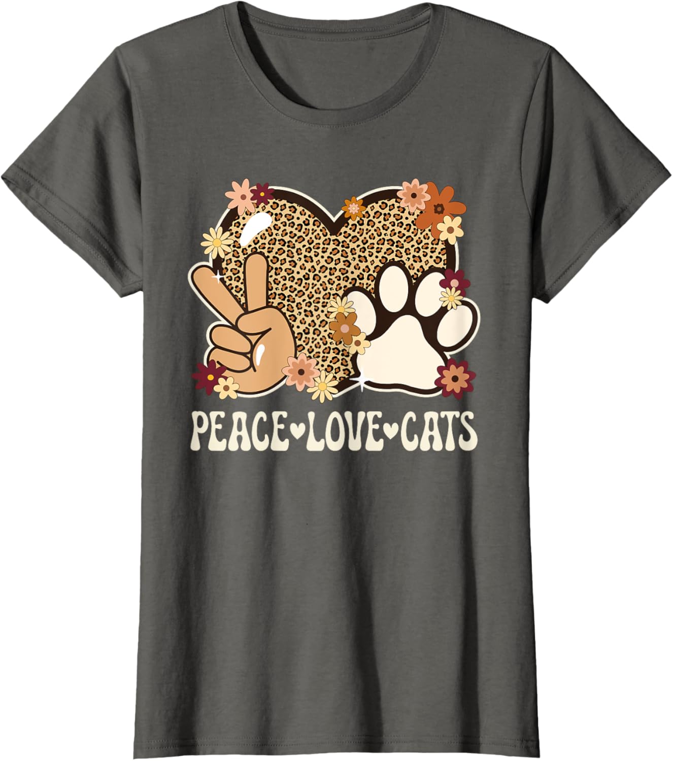 Cute Cat Lover T-Shirt with Leopard Print for Stylish Women - 16