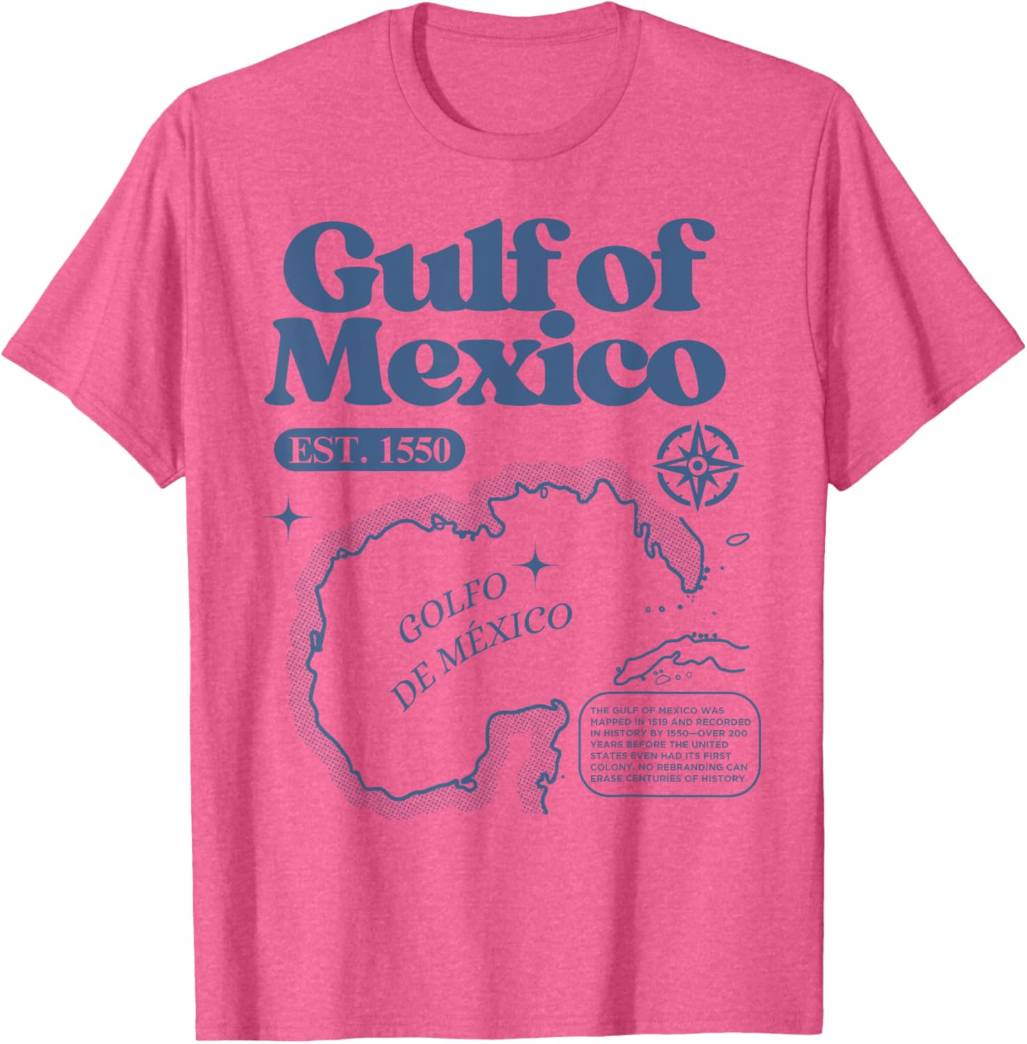 Vintage Gulf of Mexico 1550 Map T-Shirt for History Lovers - 9