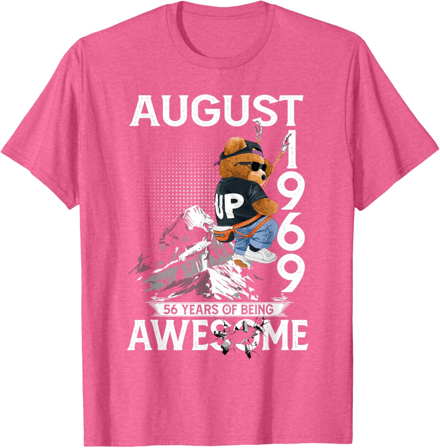 56th Birthday Bear Legends August 1969 T-Shirt for Men Gifts - 2