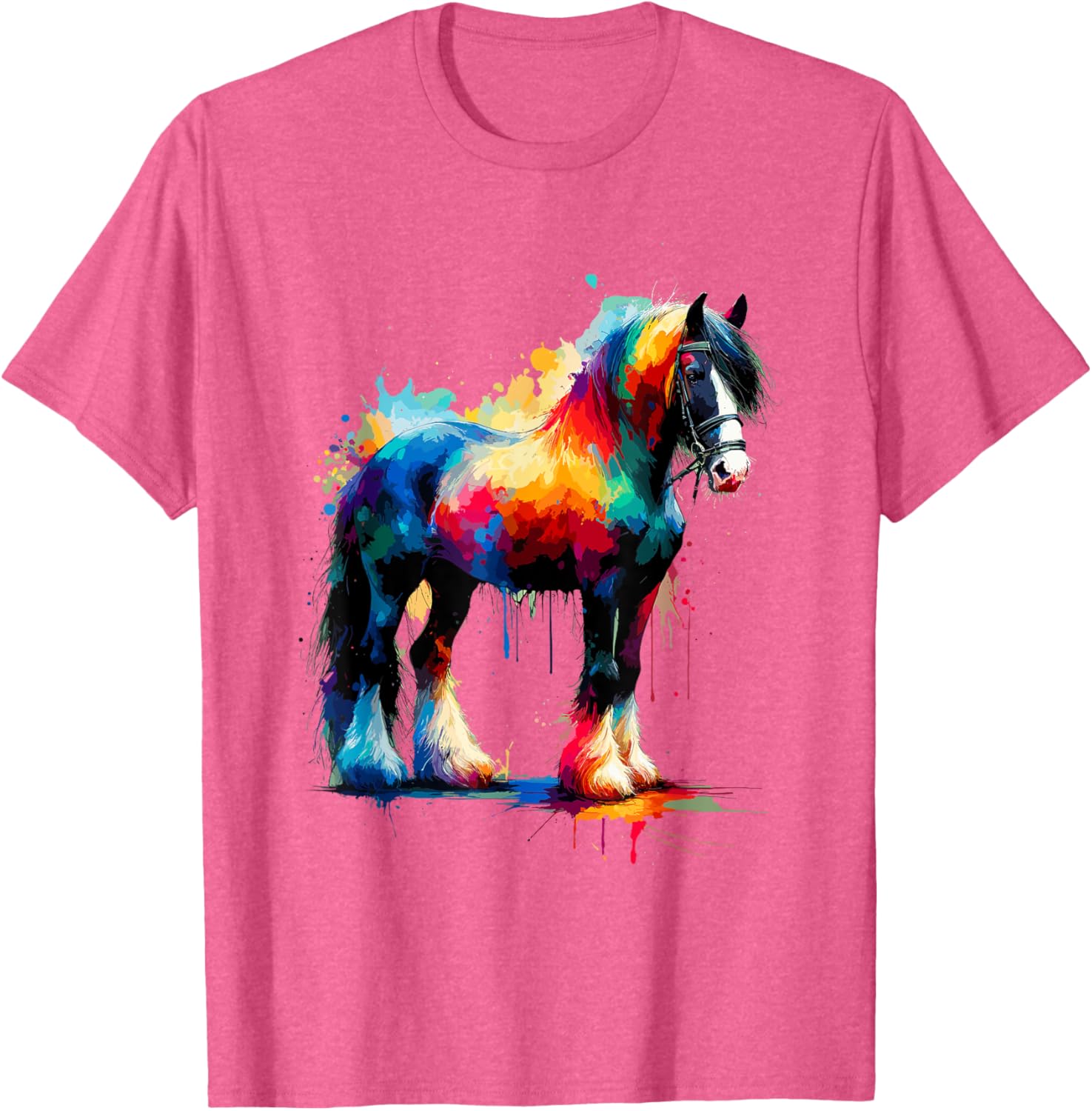 Splash Art Gypsy Vanner Horse T-Shirt for Equestrian Lovers - 22